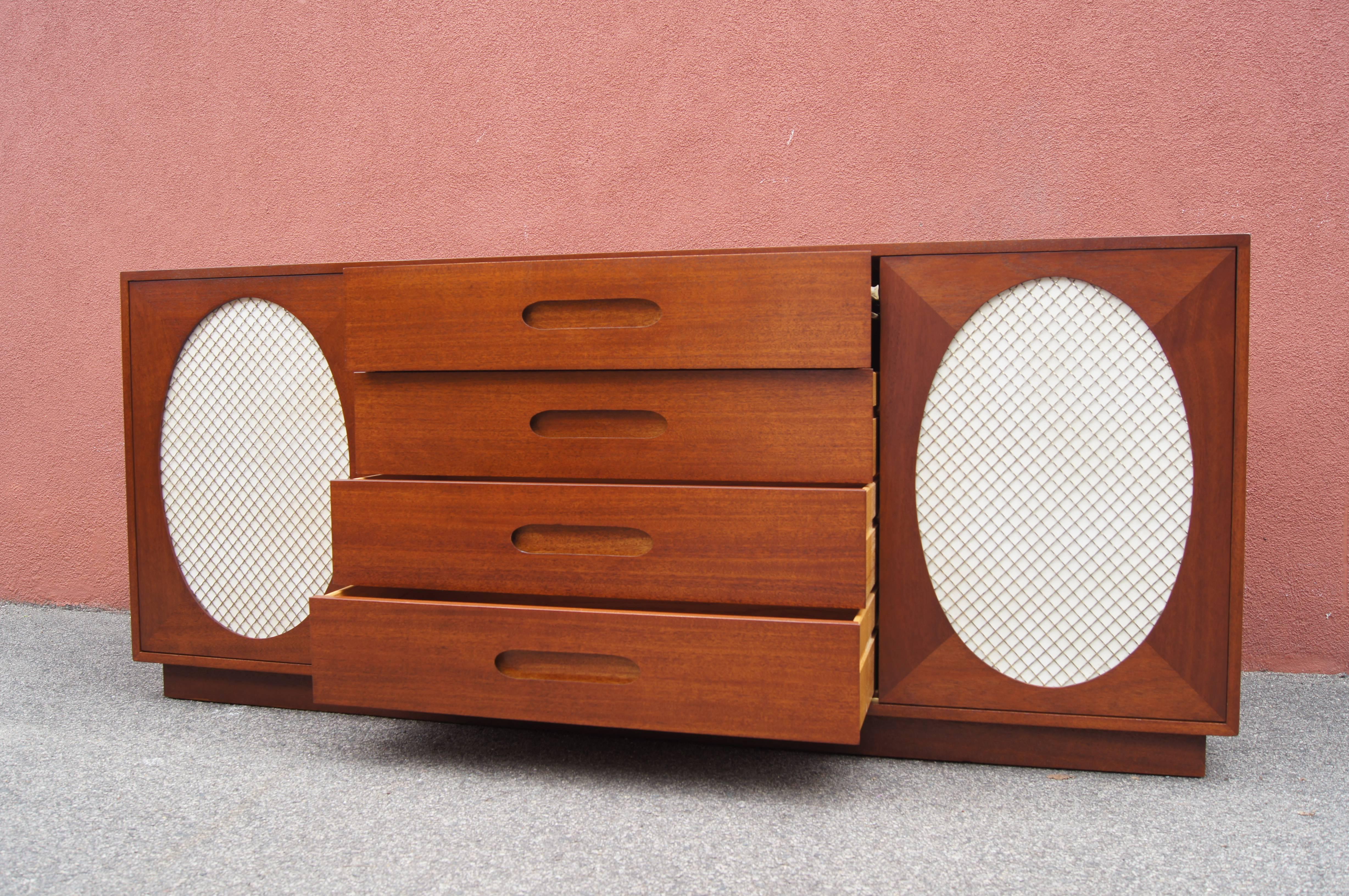 Mid-20th Century Mahogany and Lacquer Sideboard by Harvey Probber For Sale