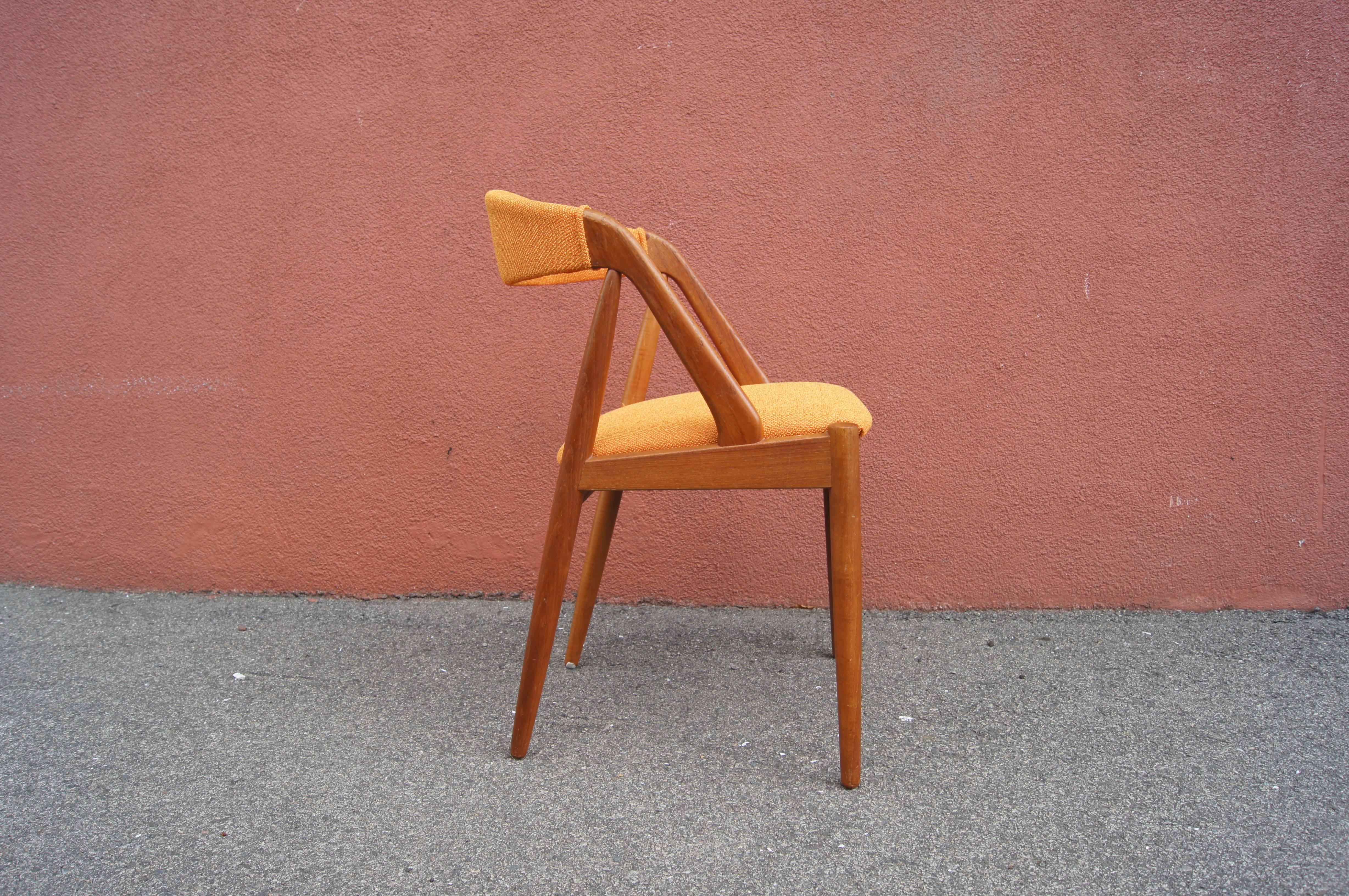 Scandinavian Modern Set of Six Teak Dining Chairs, Model 31, by Kai Kristiansen for Schou Andersen