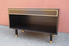Ebonized Mahogany and Brass Chest or Nightstand by Harvey Probber