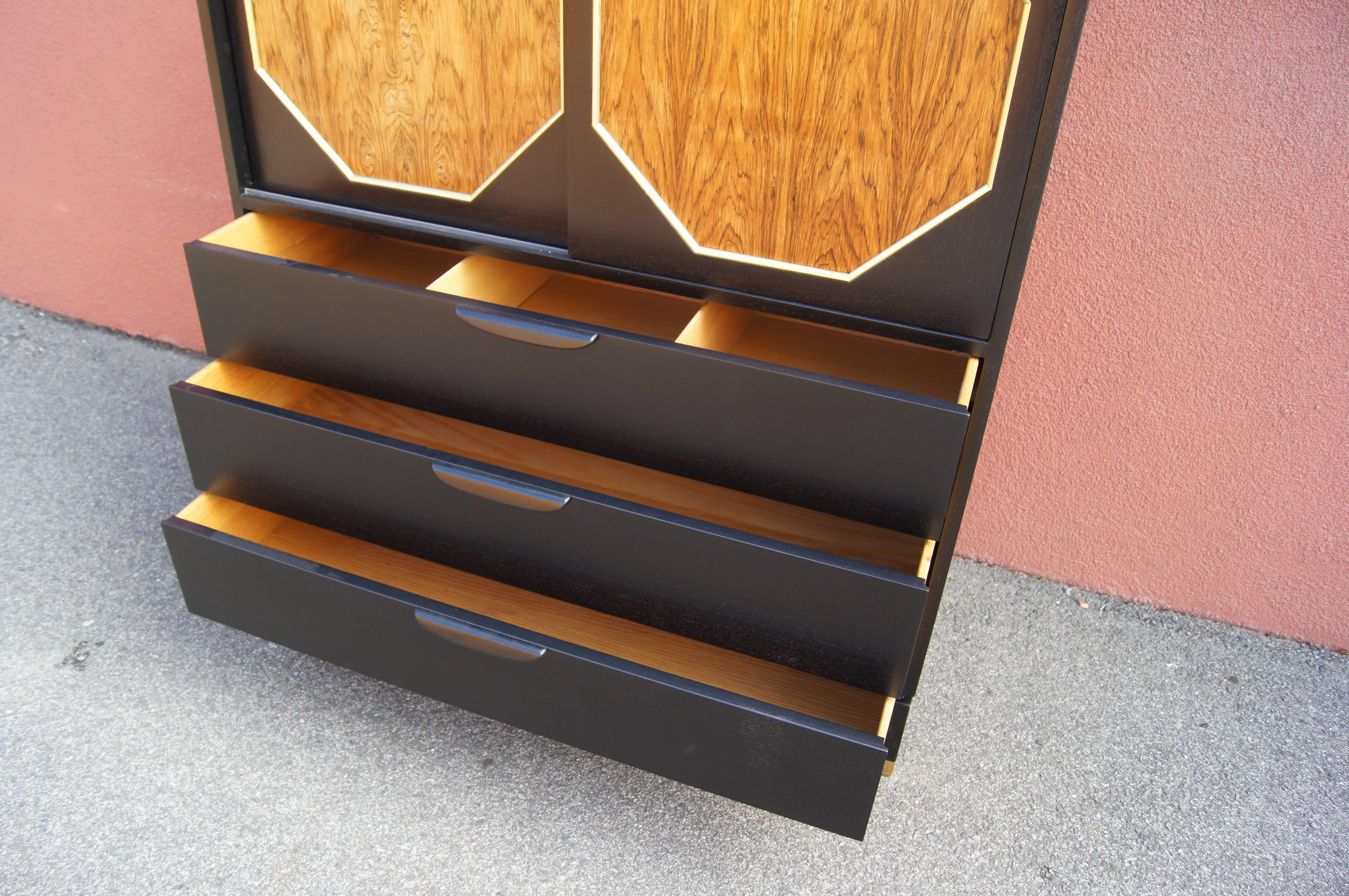 Ebonized Mahogany and Rosewood Cabinet by Harvey Probber In Good Condition For Sale In Dorchester, MA