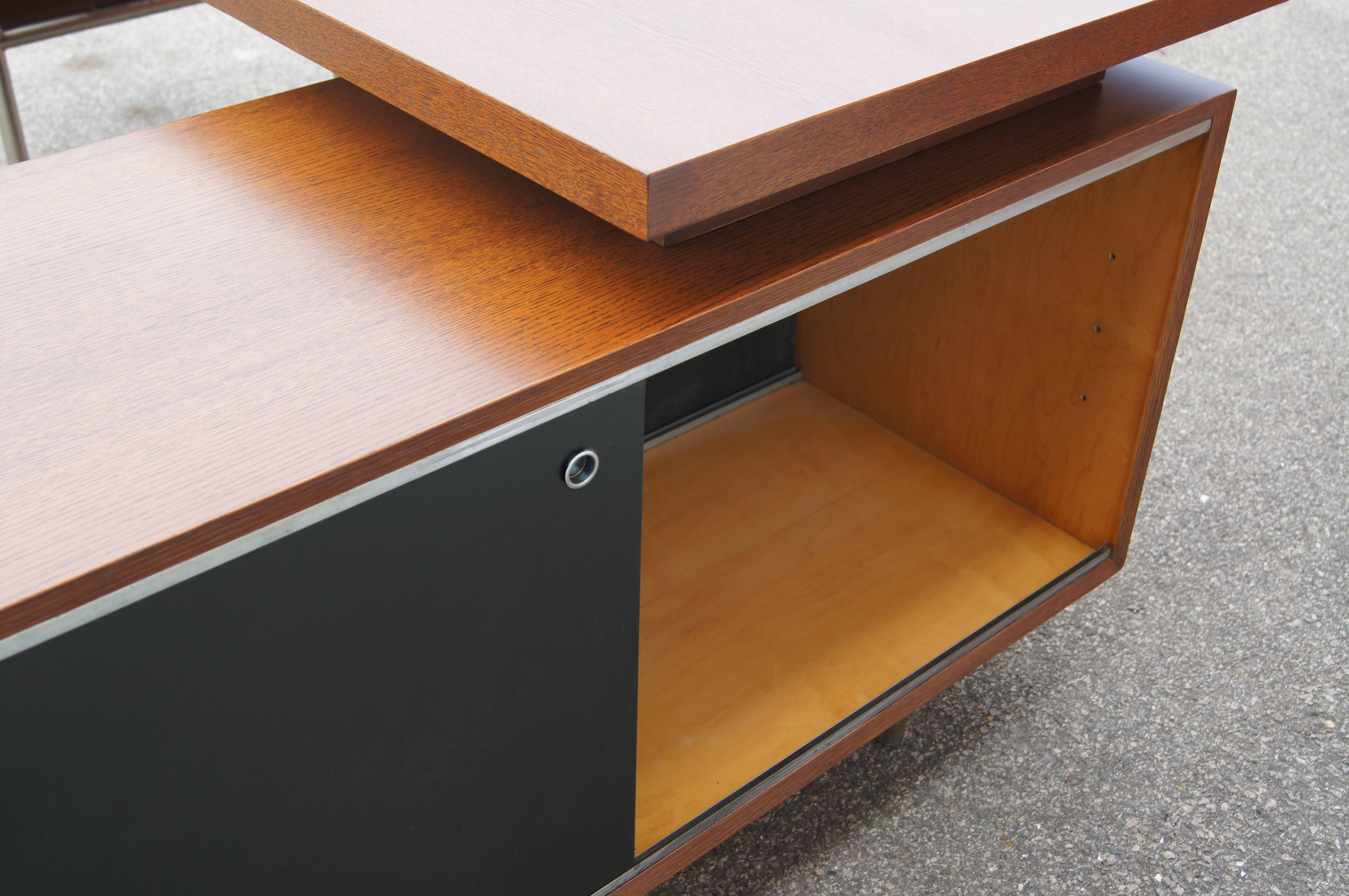 Mid-20th Century Walnut EOG Desk with Storage Unit by George Nelson for Herman Miller