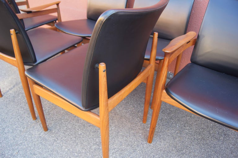Set of Six Teak Dining Chairs, Models 191 and 192, by Finn Juhl For Sale at  1stDibs