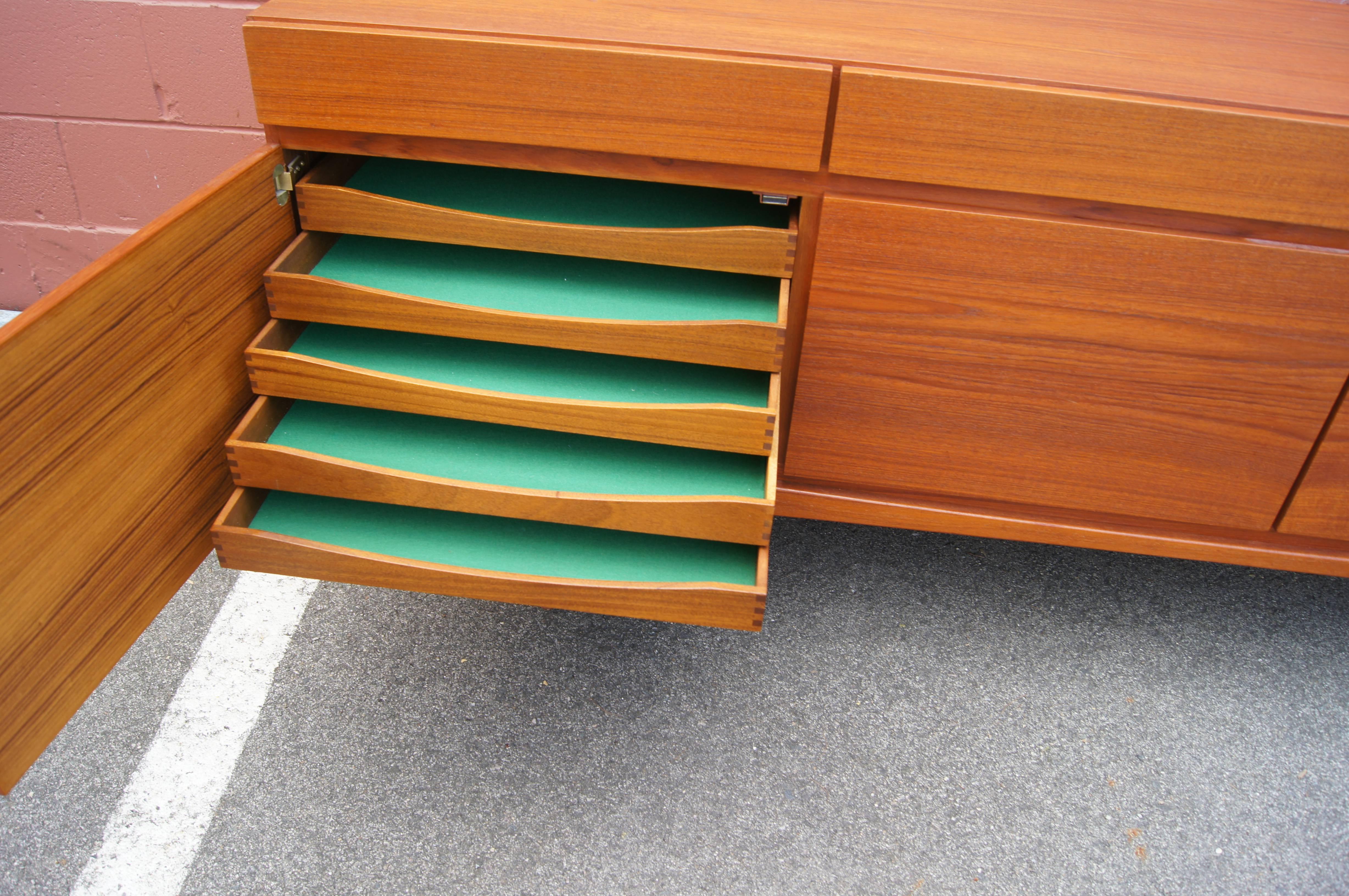 Scandinavian Modern Teak Buffet or Sideboard, Model 66 by Ib Kofod-Larsen for Faarup Møbelfabrik For Sale