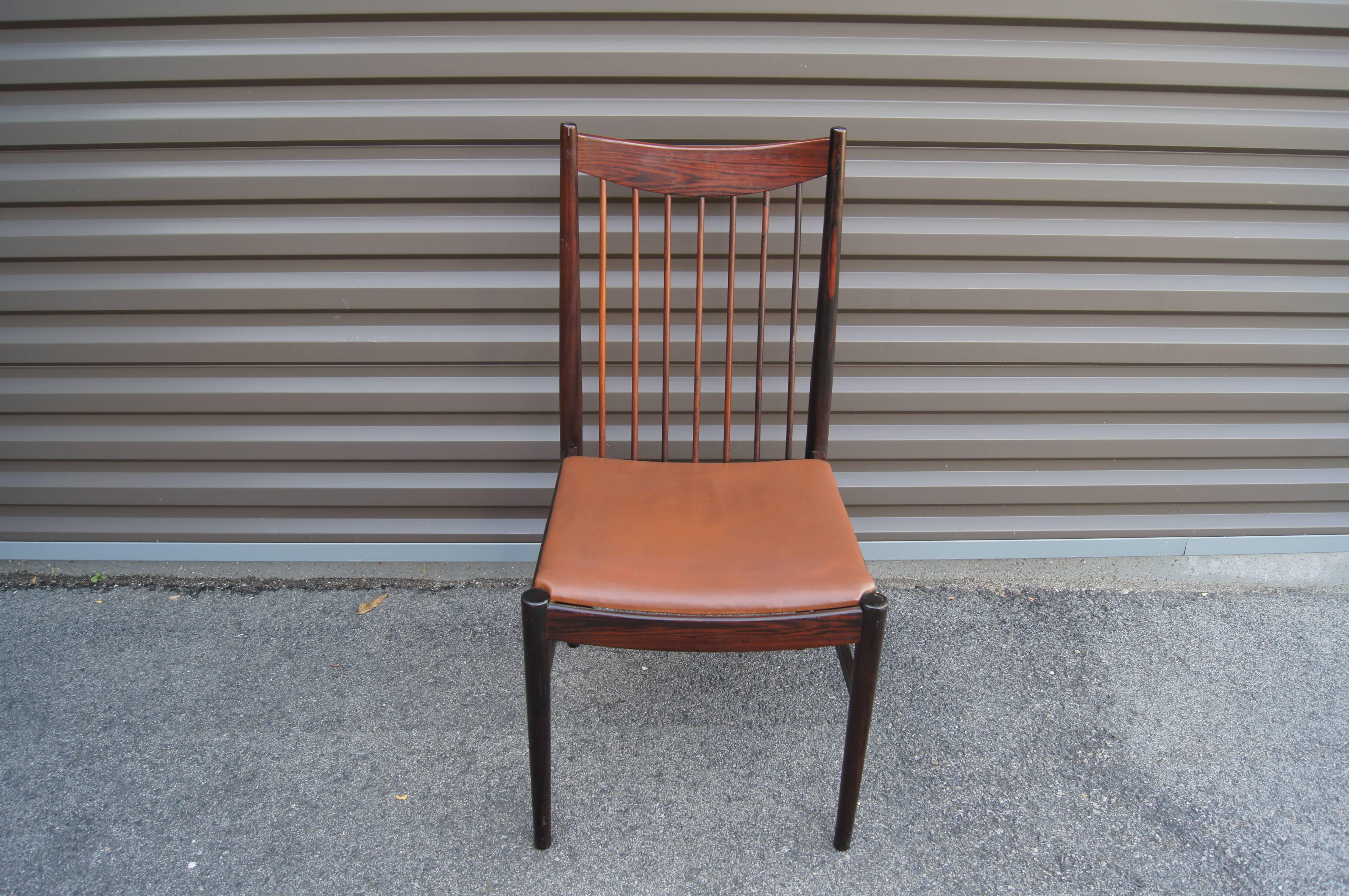Danish Set of Six Rosewood Dining Chairs by Arne Vodder for Sibast For Sale