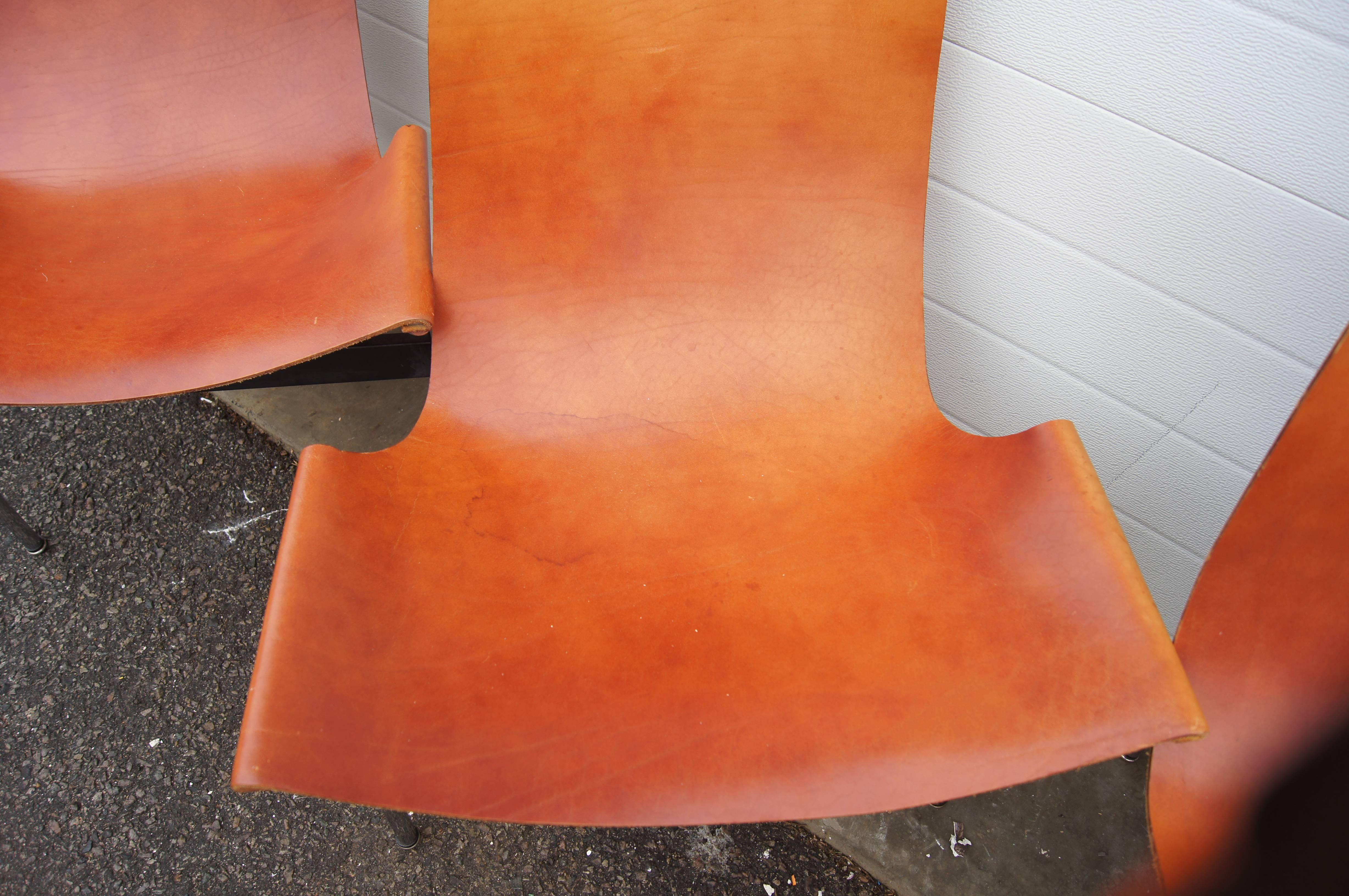 Set of Four T Side Chairs, Katavolos, Littel & Kelley for Laverne International In Good Condition In Dorchester, MA