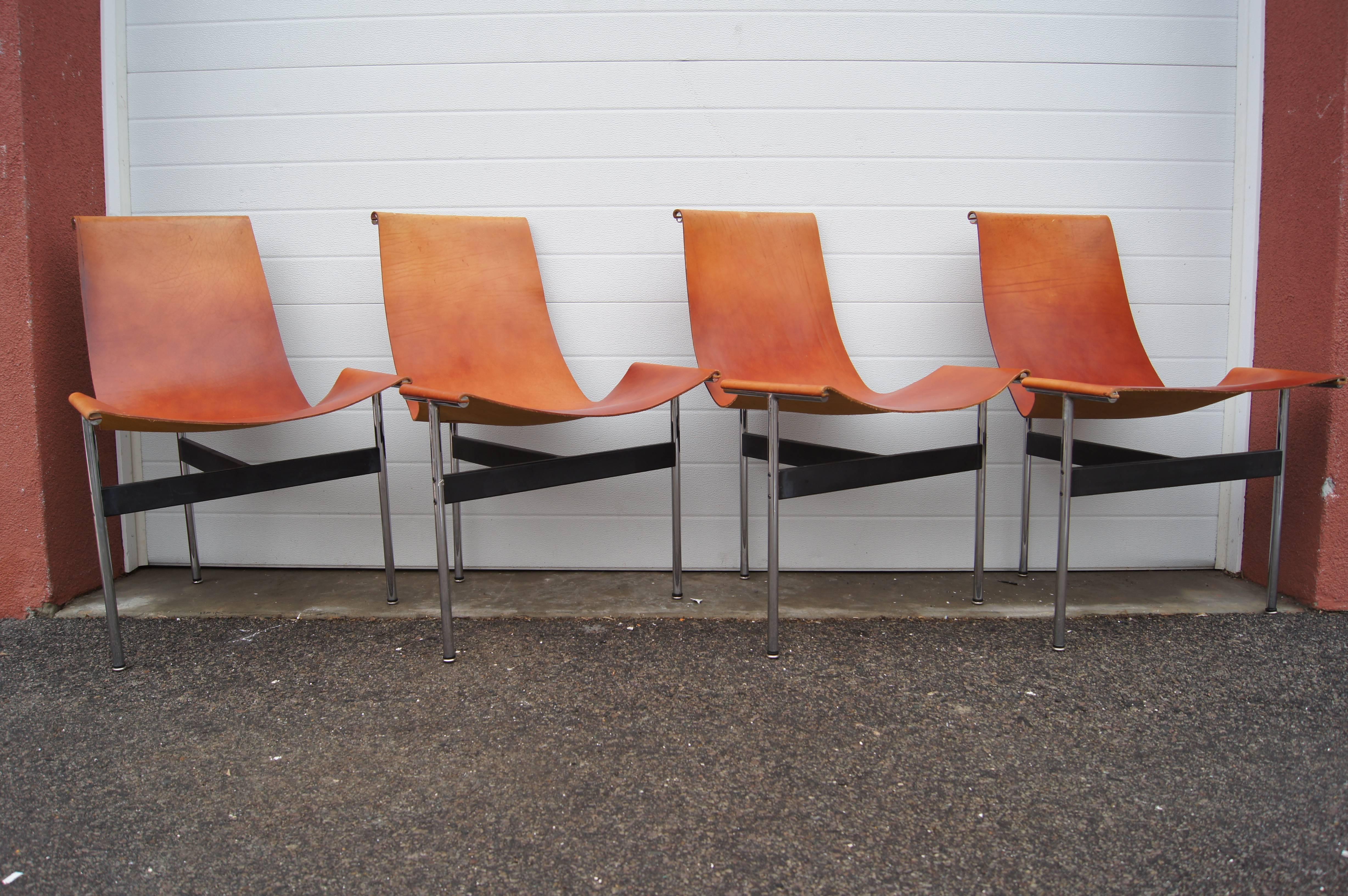 Lacquered Set of Four T Side Chairs, Katavolos, Littel & Kelley for Laverne International