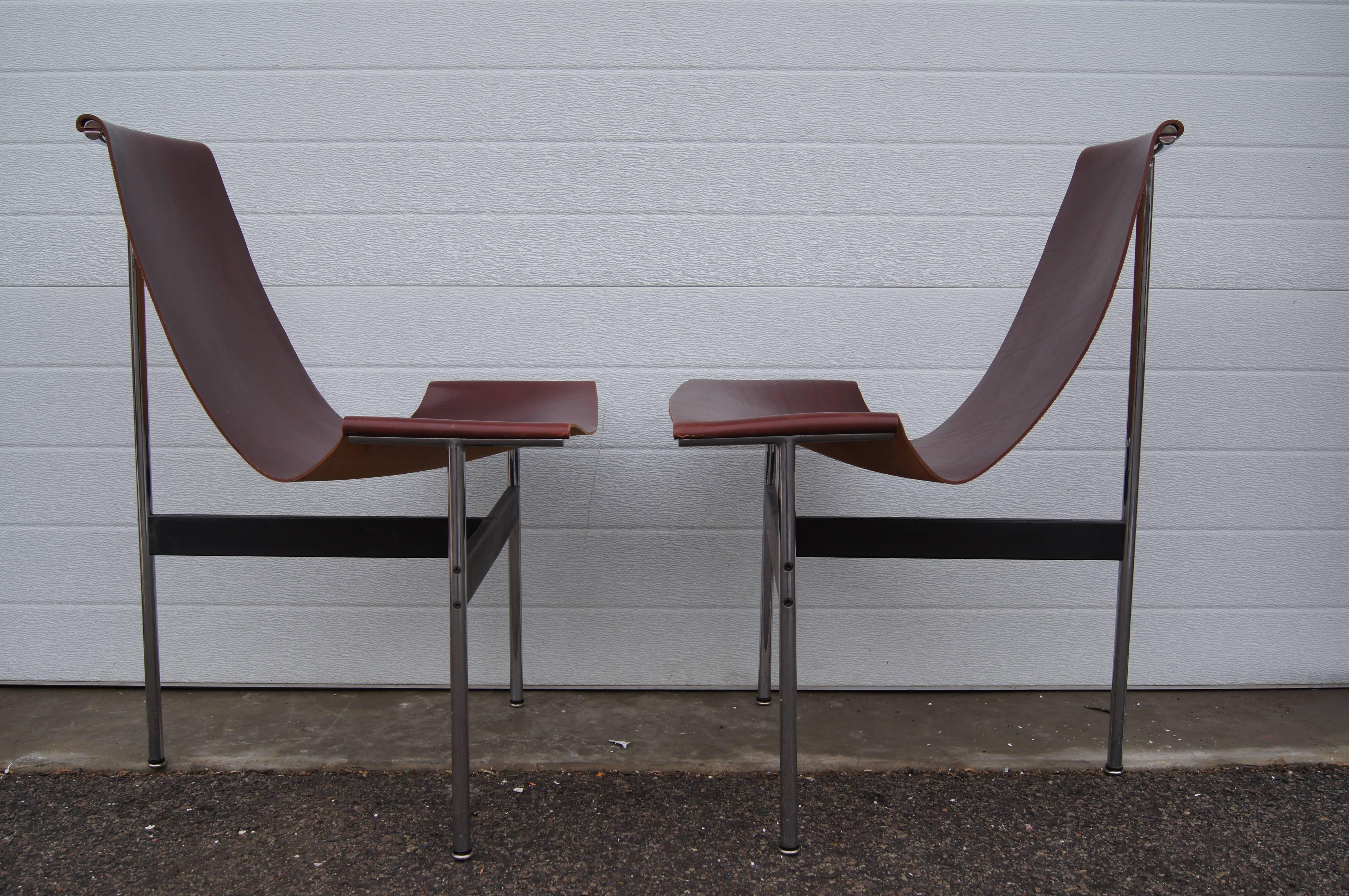 Mid-Century Modern Pair of T Side Chairs by Katavolos, Littell & Kelley for Laverne International For Sale