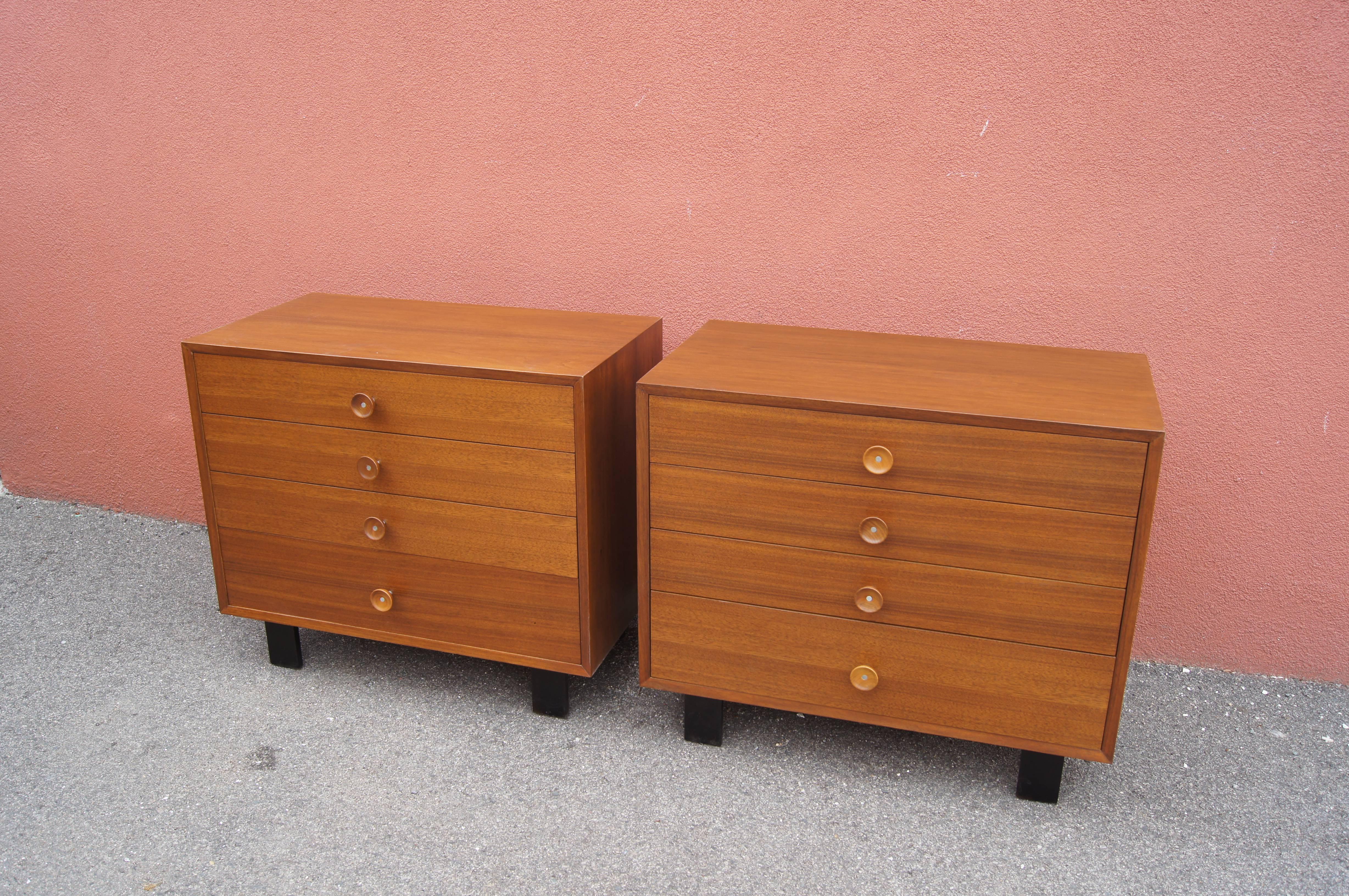 Mid-Century Modern Pair of Walnut Dressers, Model 4606, by George Nelson for Herman Miller