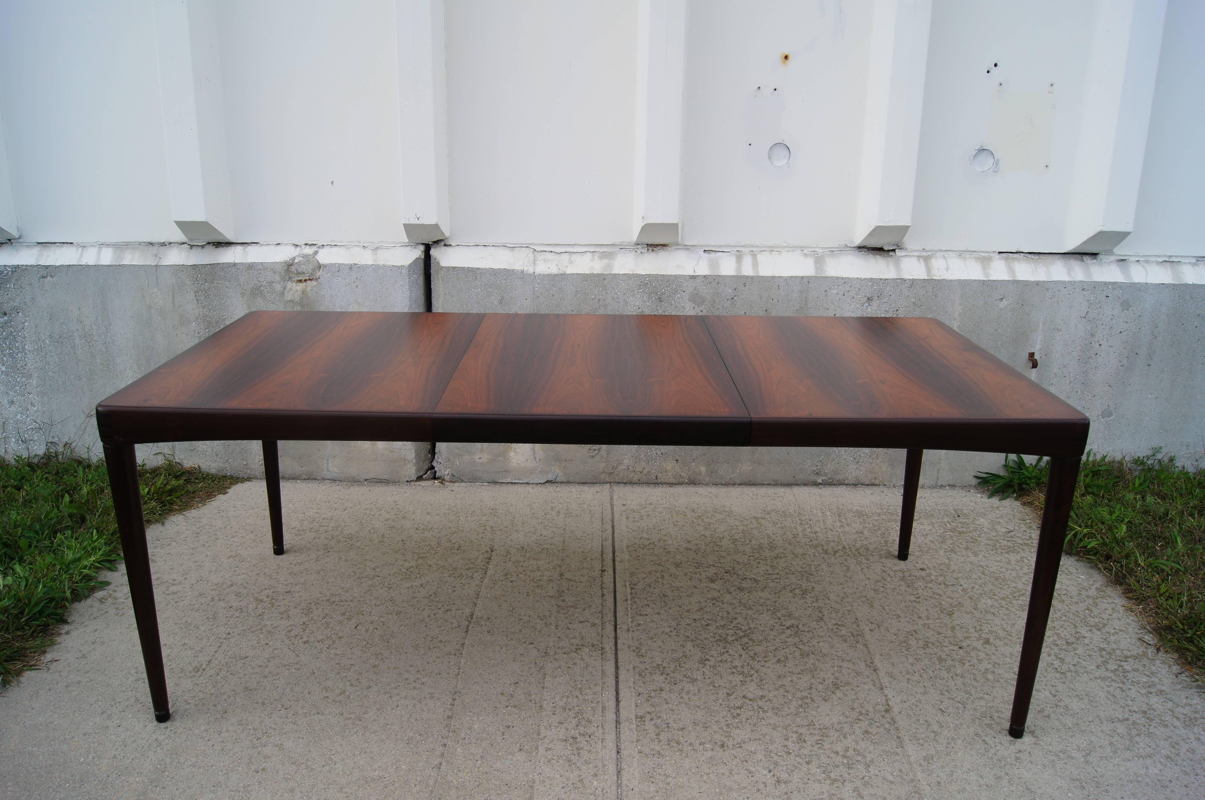 Scandinavian Modern Rosewood Dining Table by H.W. Klein
