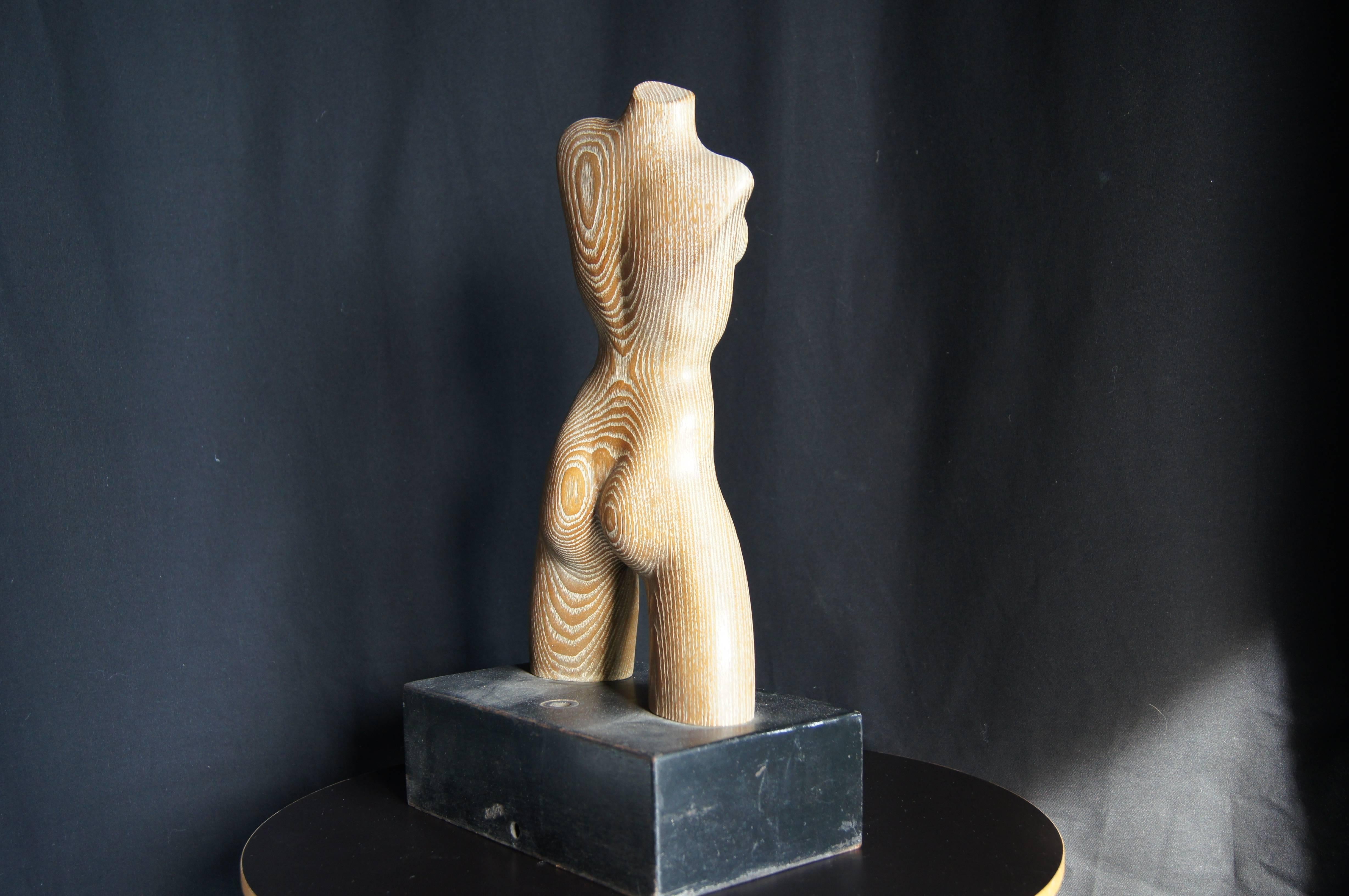 Female Figure Carved in Cerused Oak by Yasha Heifetz  In Good Condition In Dorchester, MA