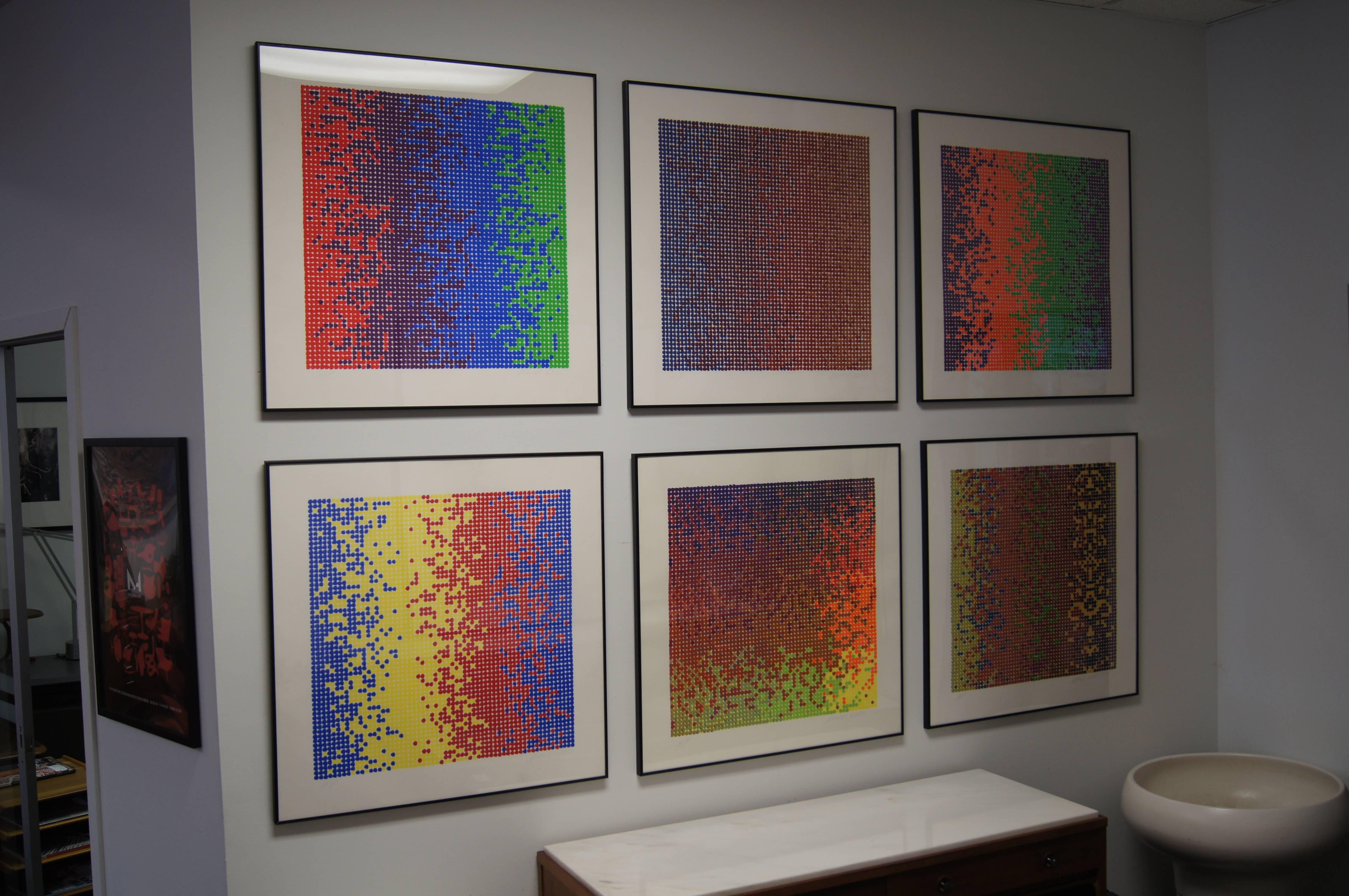 Suite aus sechs abstrakten Serigrafien von David Roth im Angebot 2