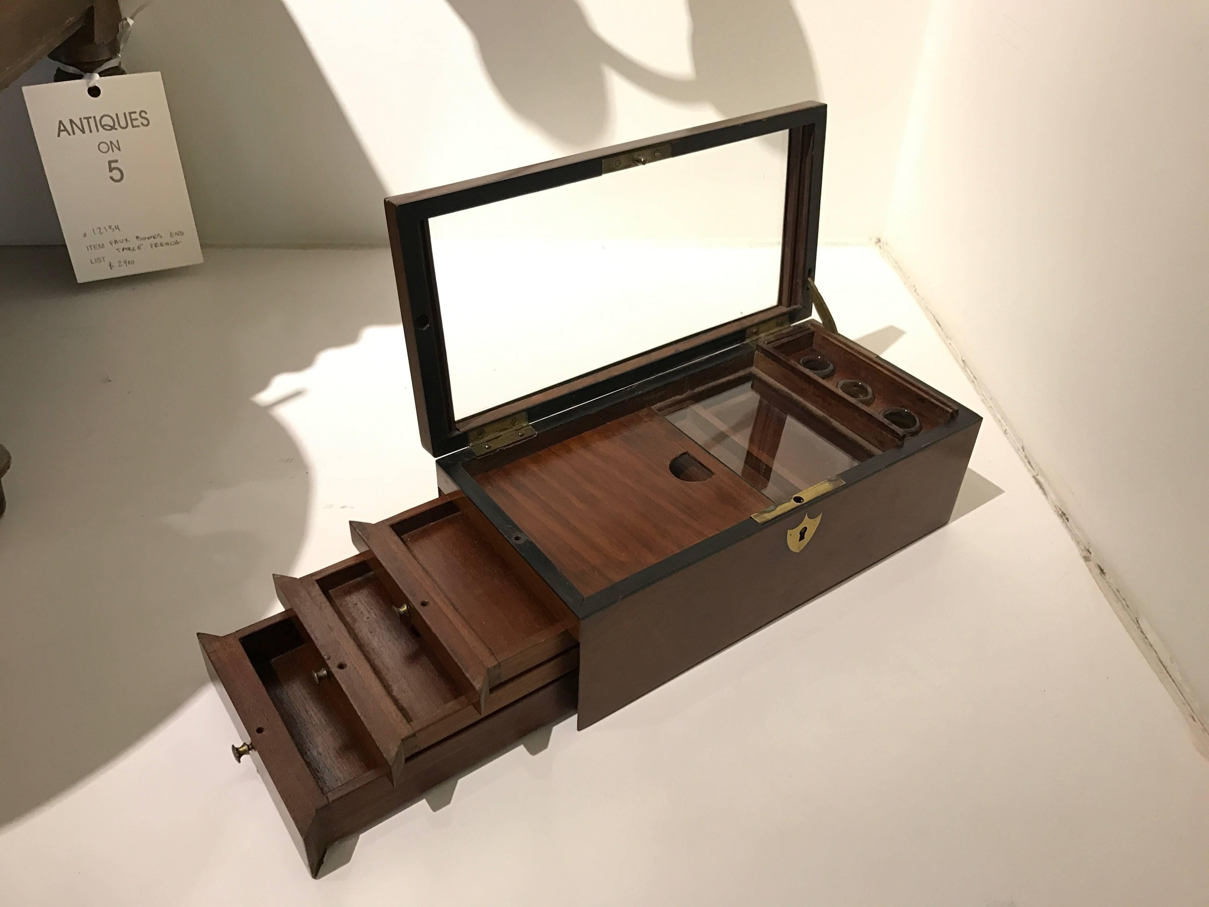 English 19th Century Mahogany Document Box For Sale