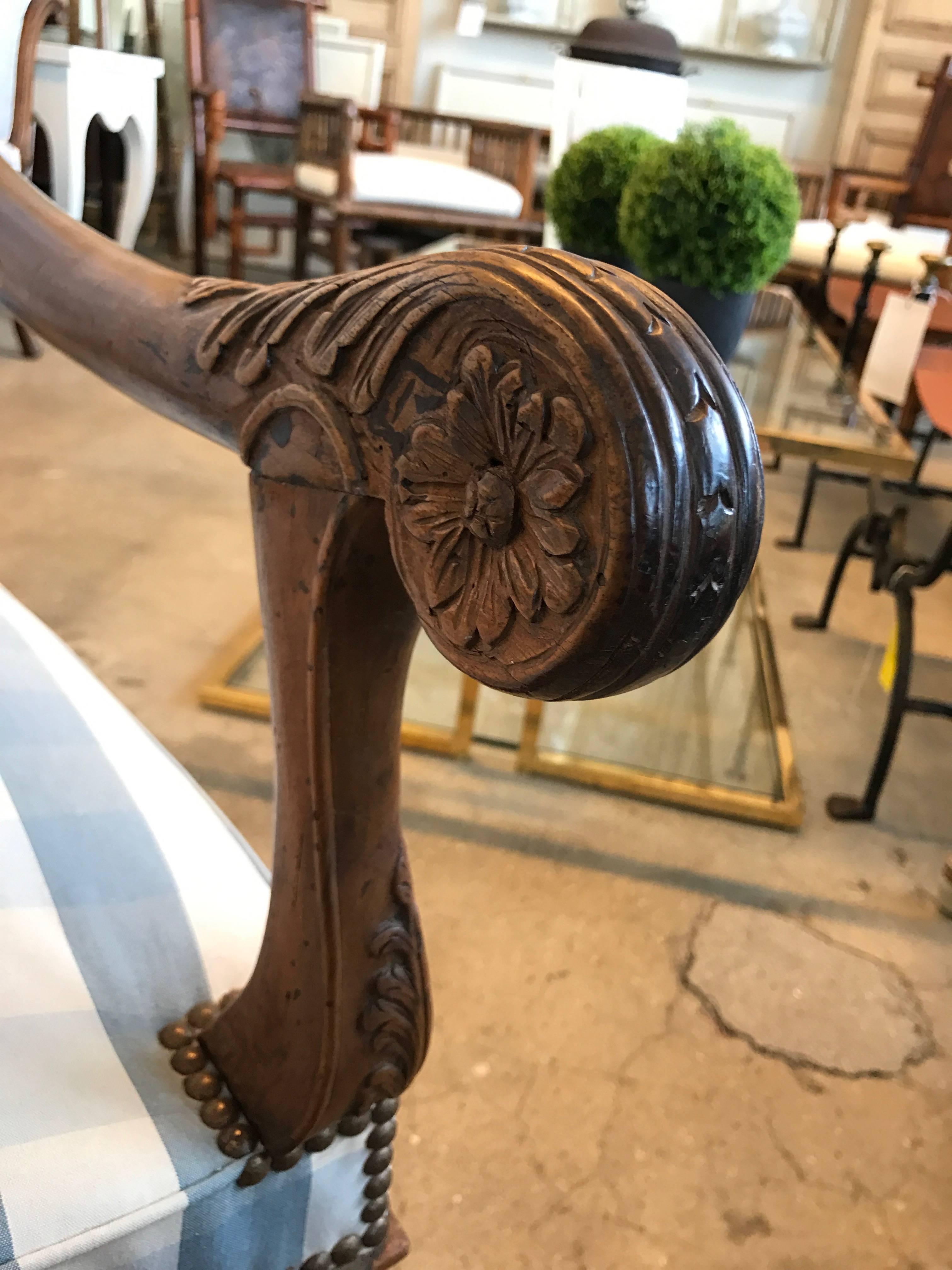 19th Century French Walnut Armchair For Sale 1
