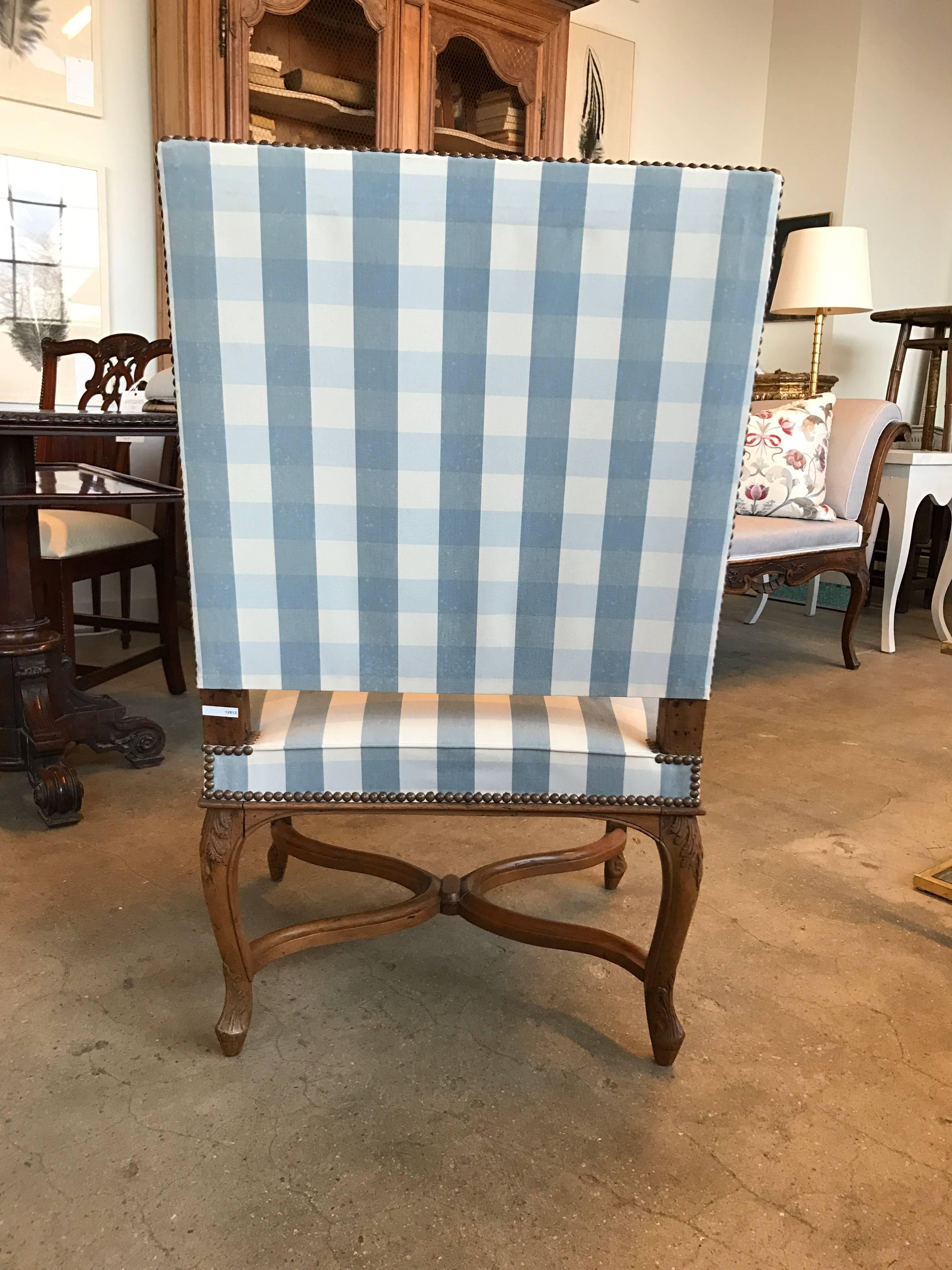 19th Century French Walnut Armchair In Excellent Condition For Sale In Boston, MA