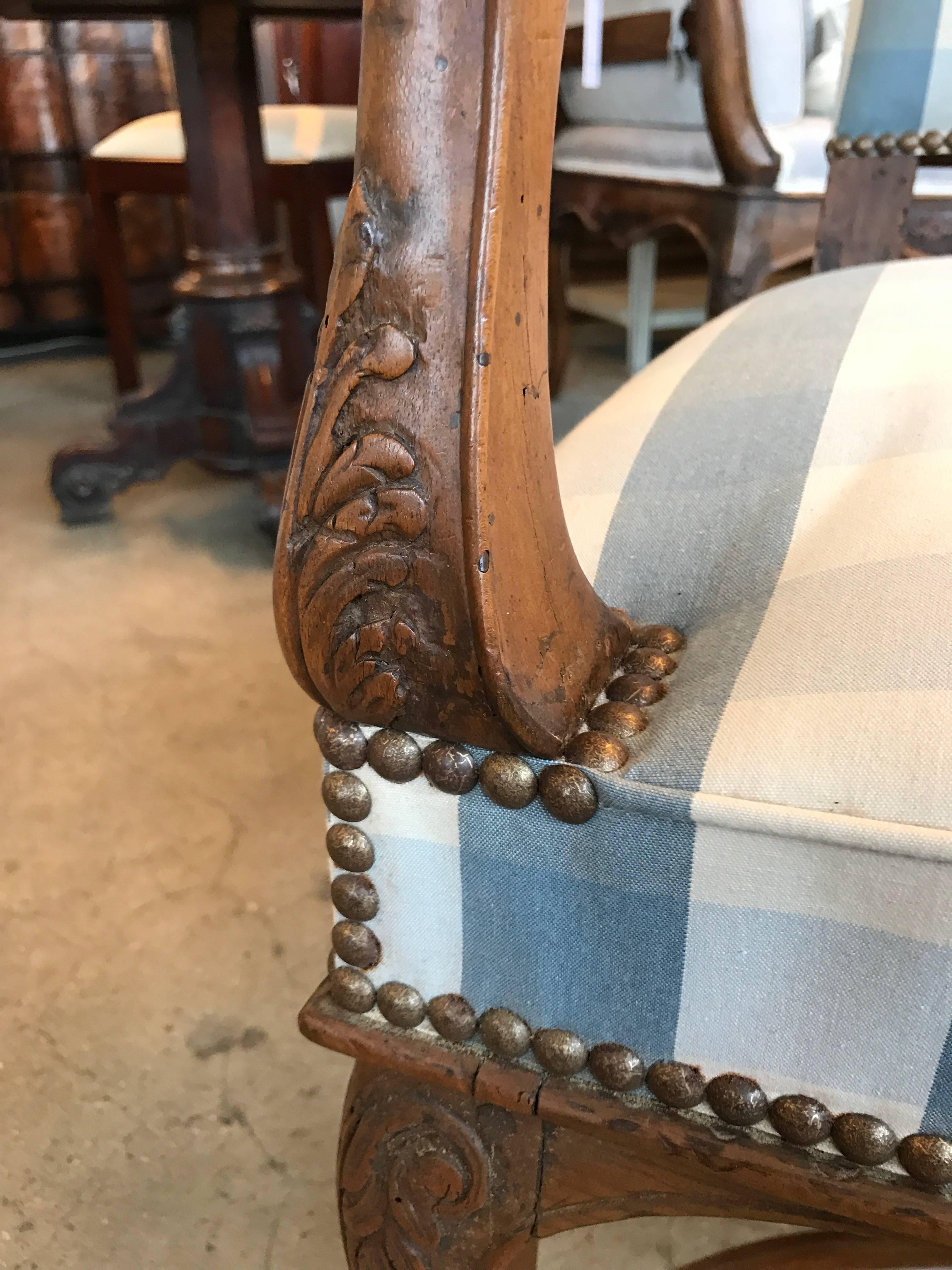19th Century French Walnut Armchair For Sale 2