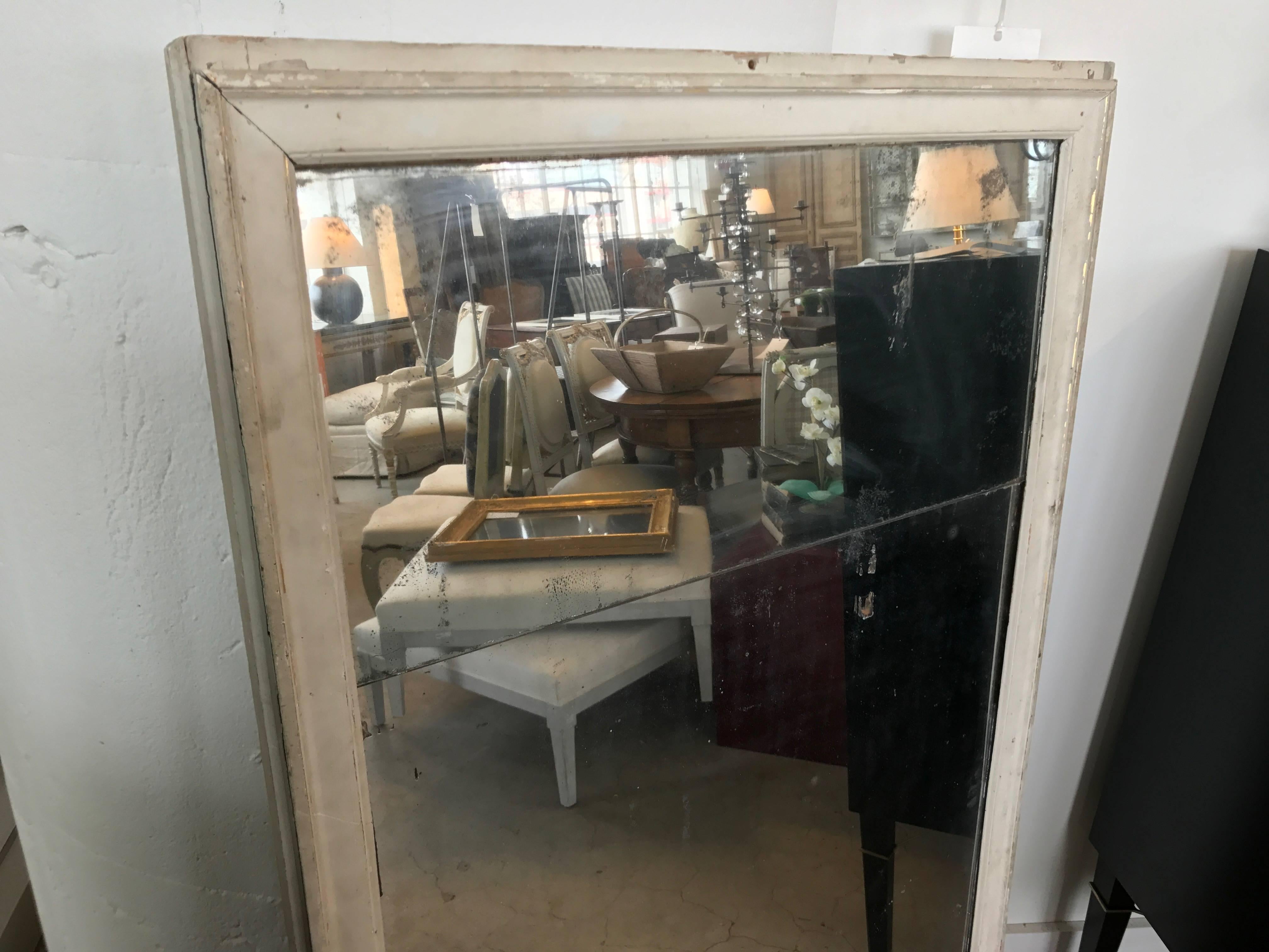19th Century Painted Trumeau Mirror For Sale 1