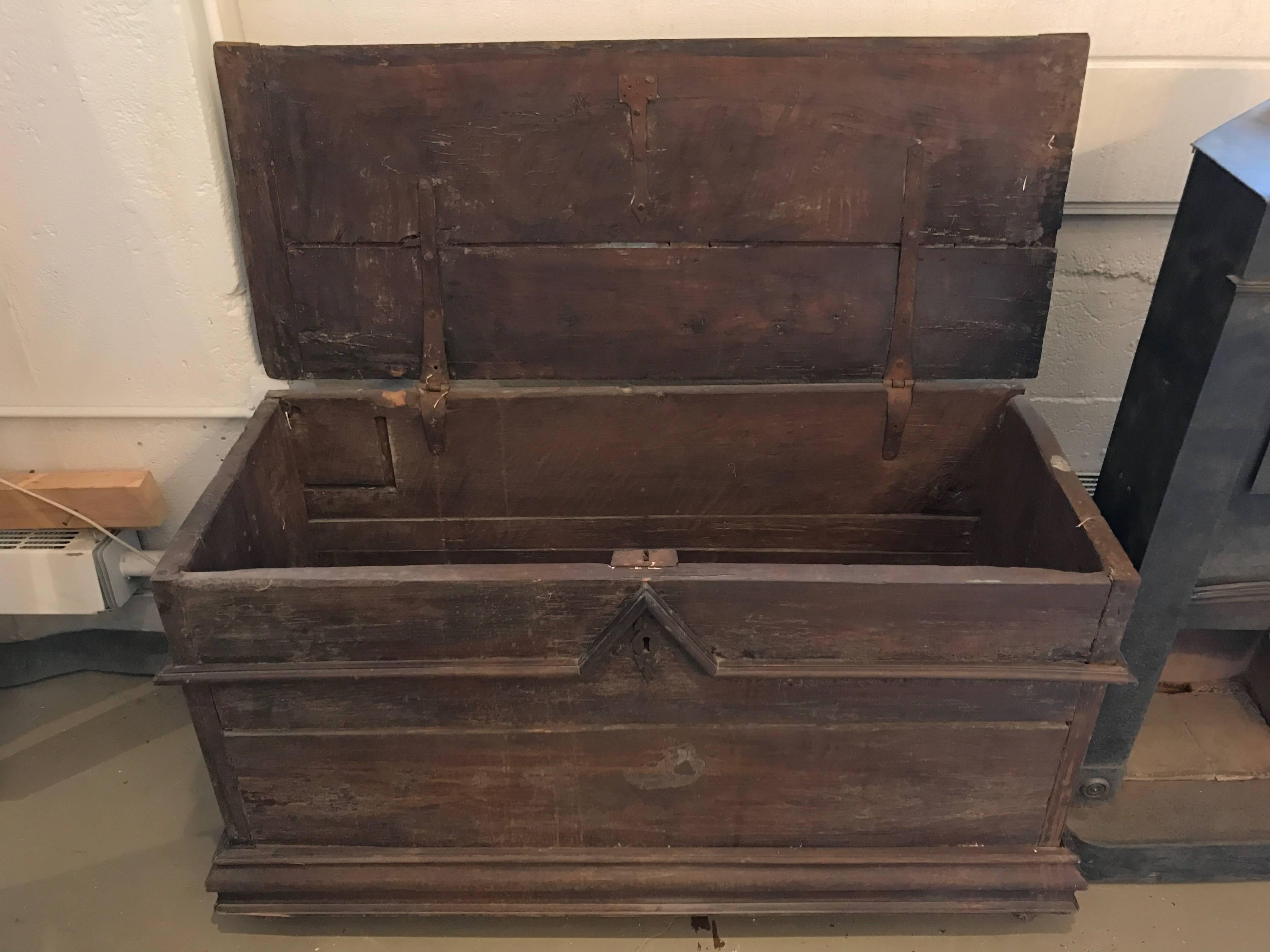 18th Century and Earlier 17th Century Walnut Chest For Sale