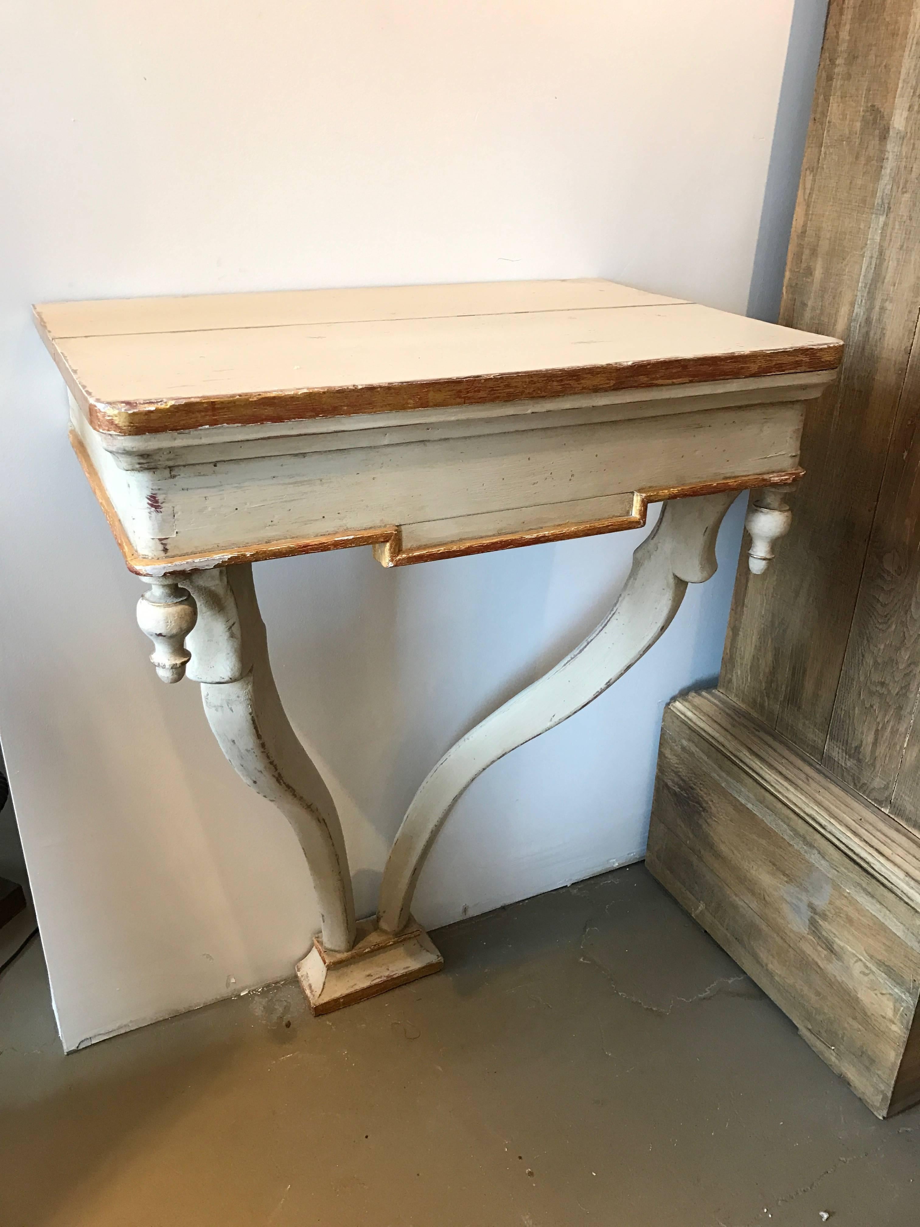 19th Century Pair of Paint and Gilt Console Tables In Excellent Condition In Boston, MA