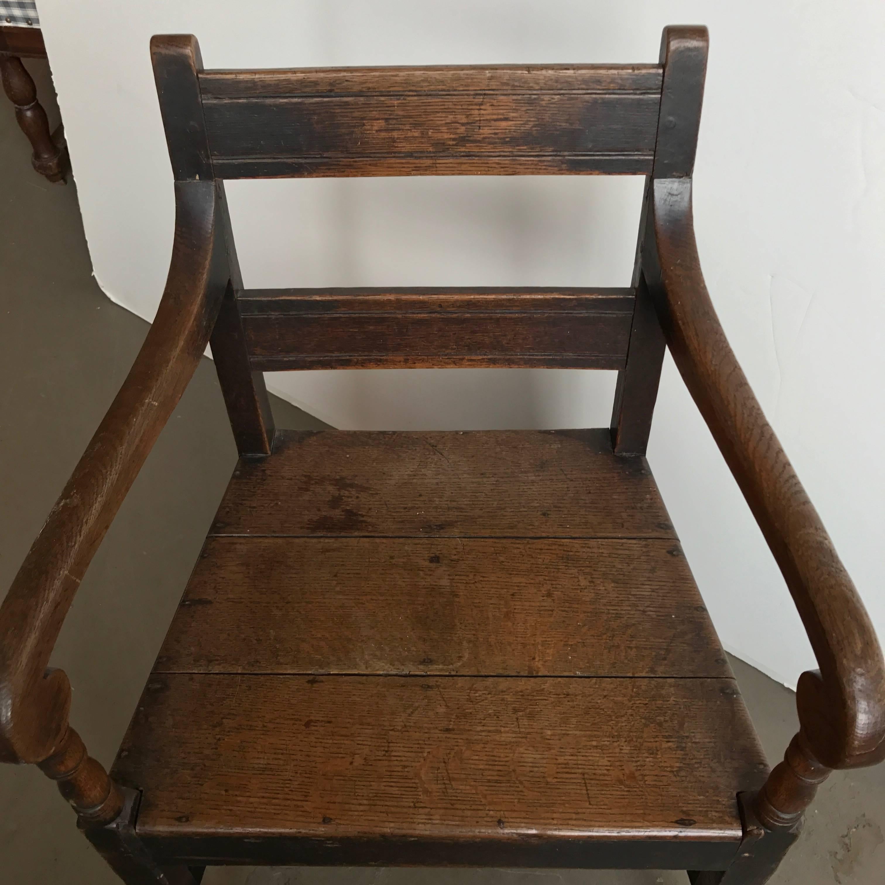 19th Century English Oak Armchair 4