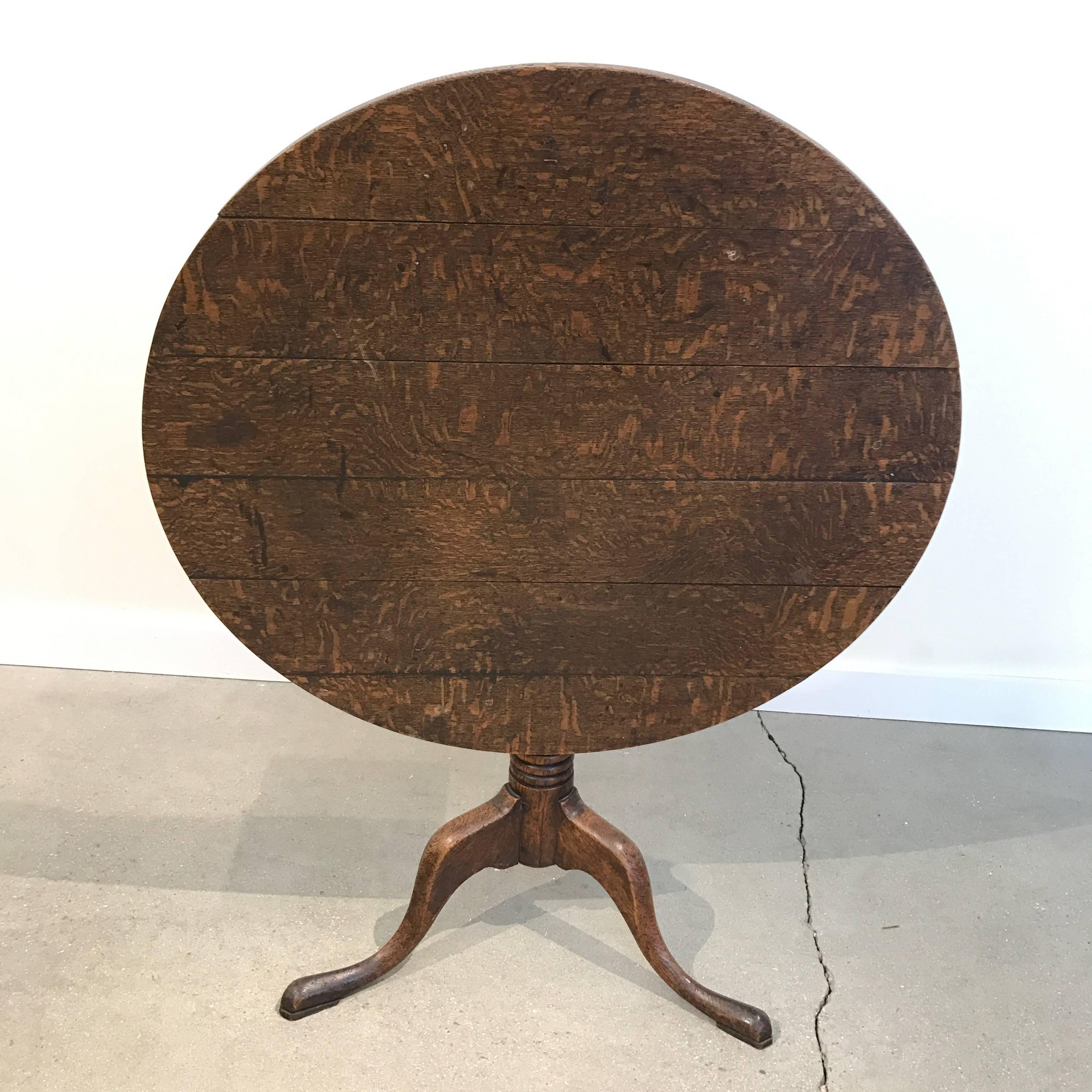 19th Century English Oak Tilt-Top Table For Sale 2