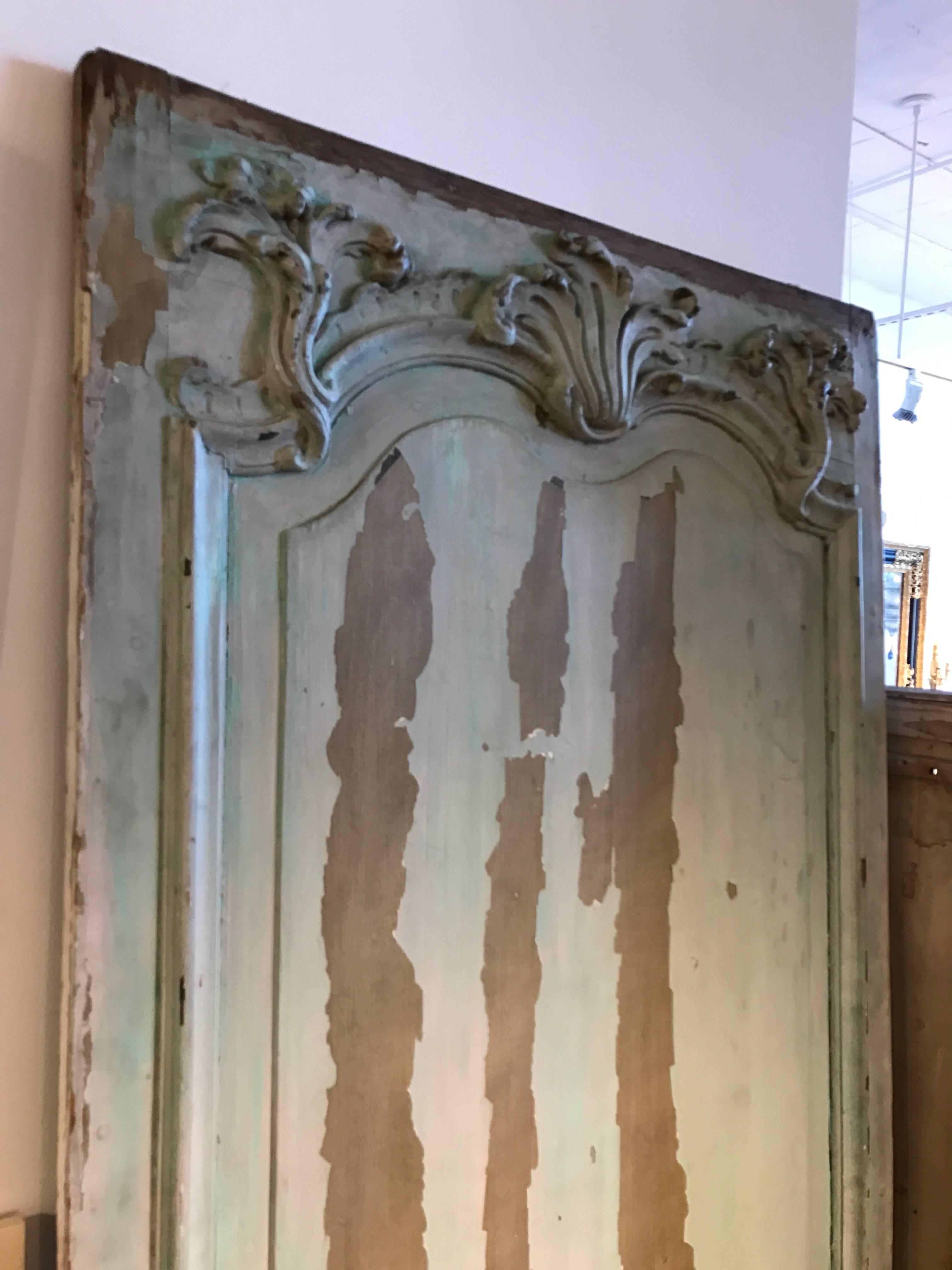 French Pair of Period Louis XV Painted Doors