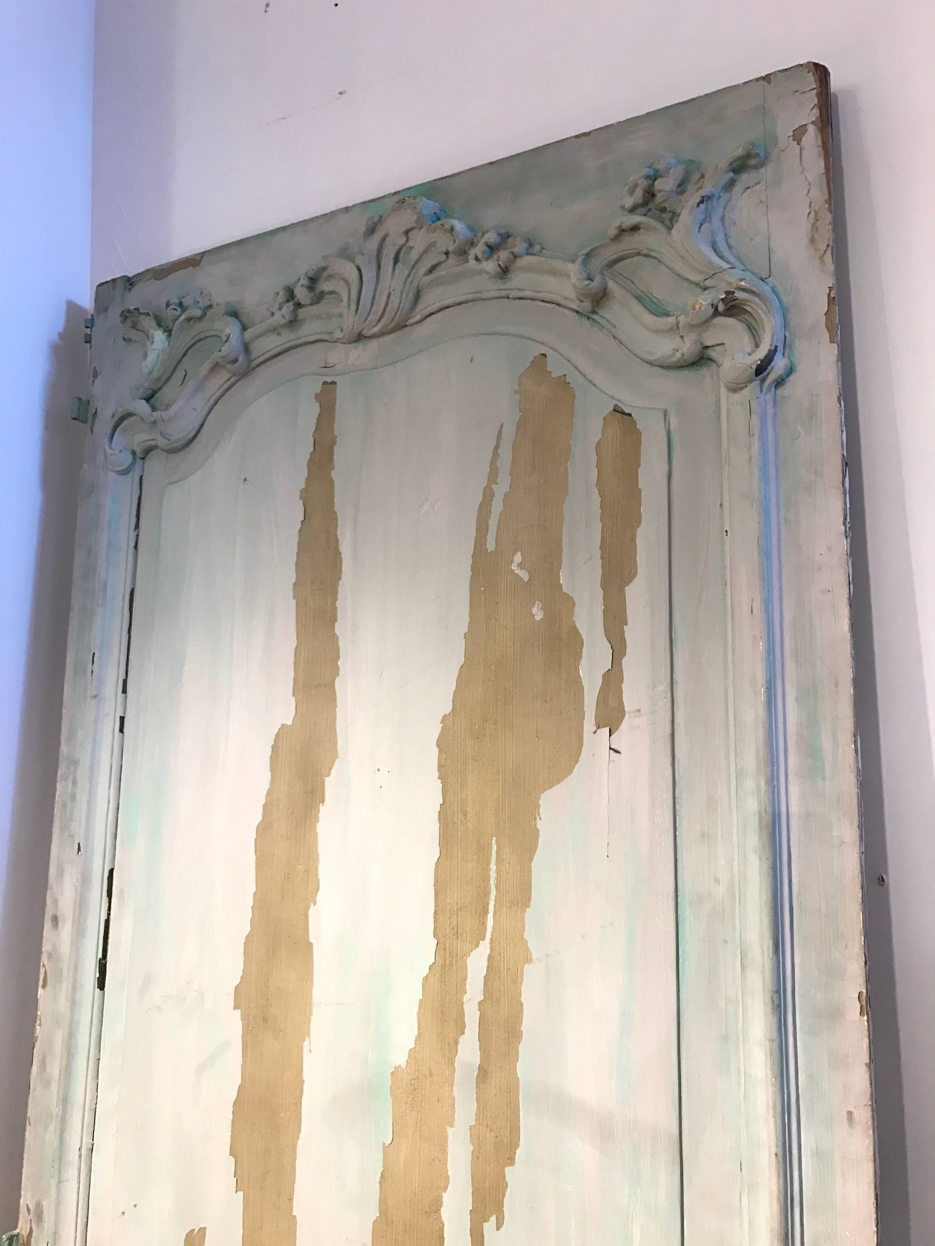 Pair of Period Louis XV Painted Doors In Excellent Condition In Boston, MA