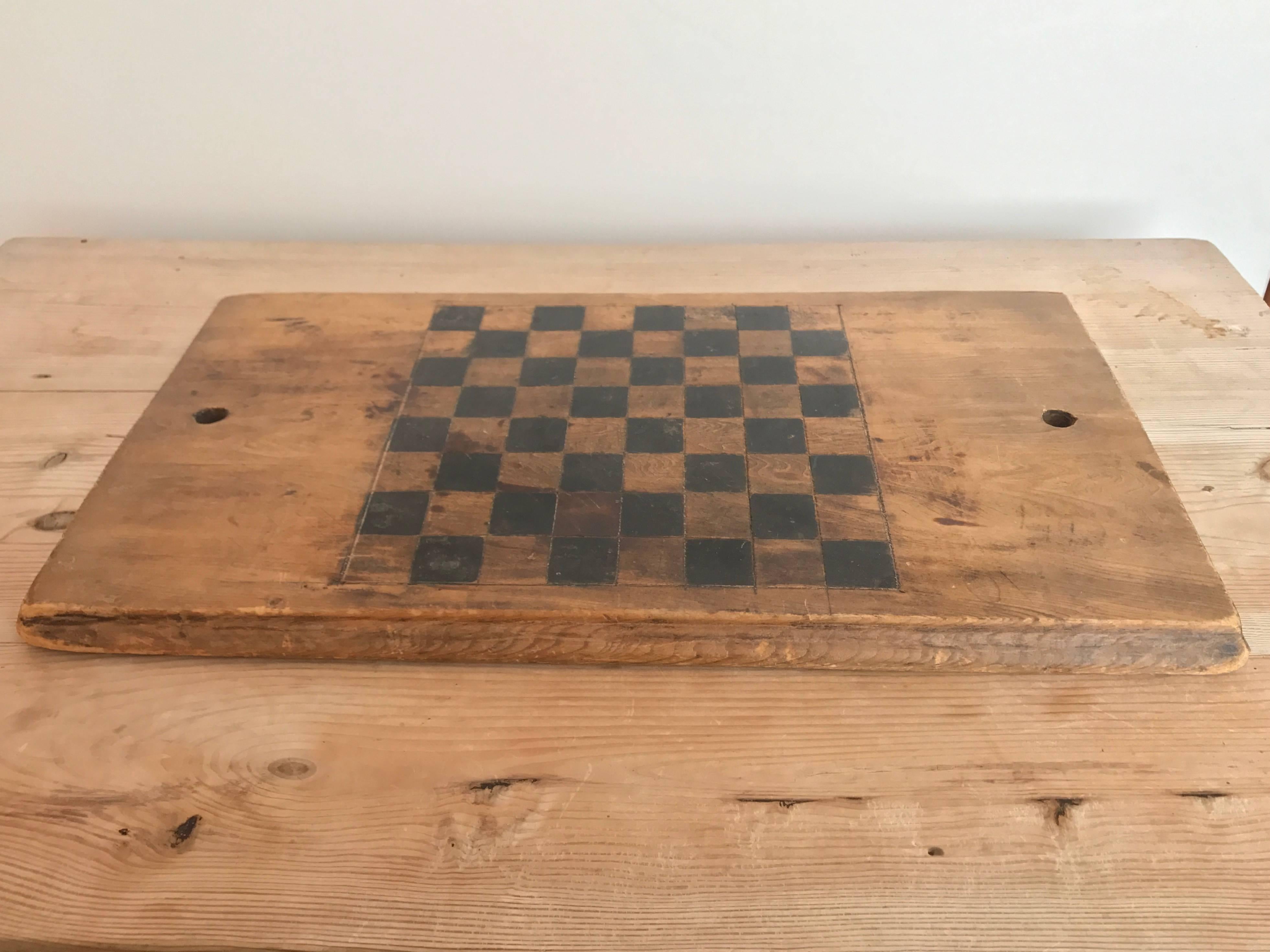 19th century wooden checker board.