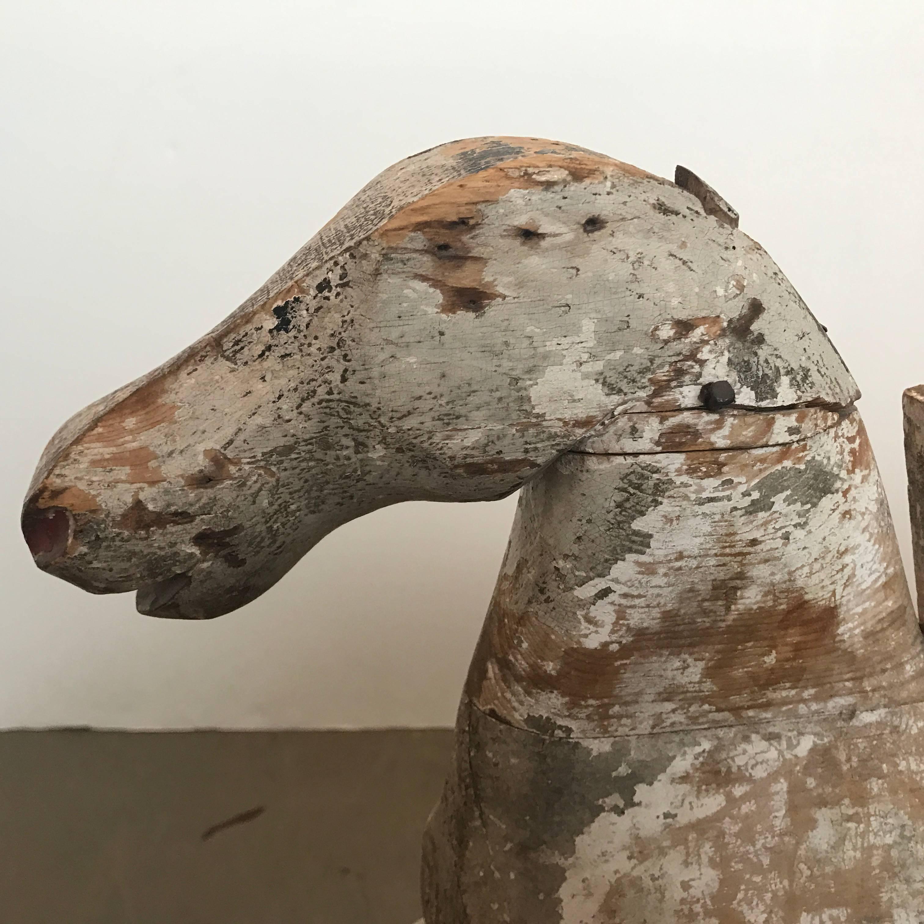 19th Century American Primitive Rocking Horse at 1stDibs