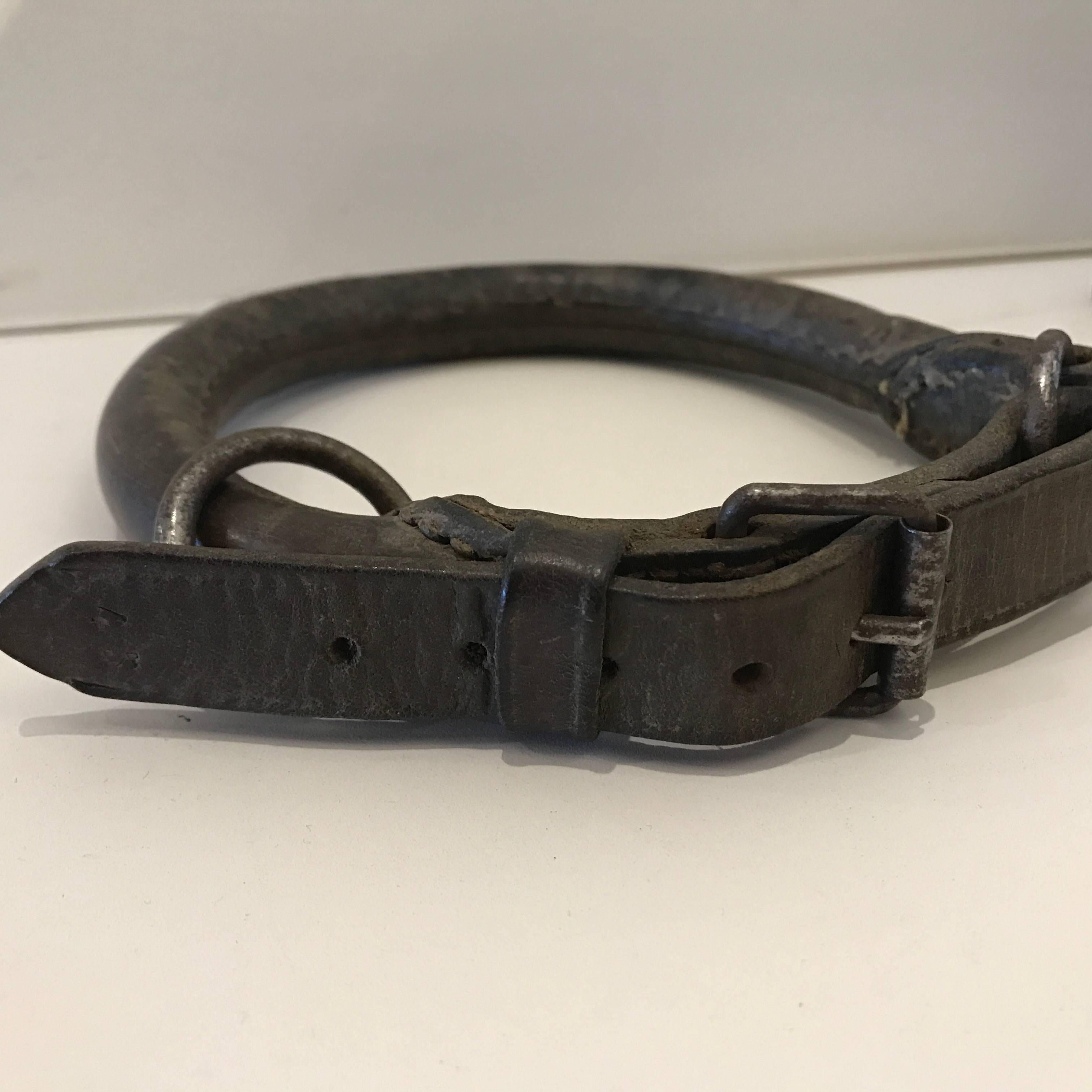 19th century French leather dog collar.