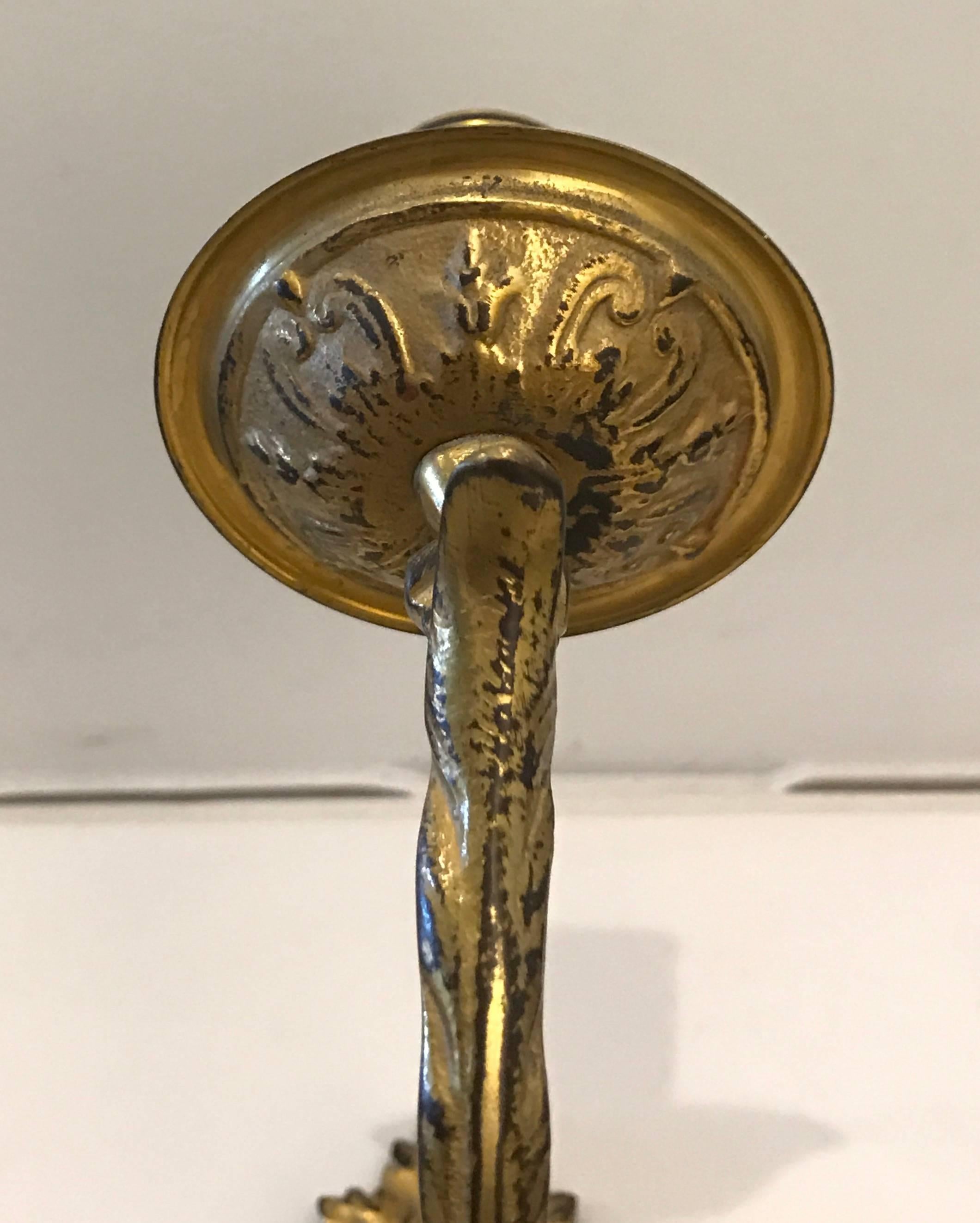 19th Century Gilt Bronze Candle Sconce In Excellent Condition For Sale In Boston, MA