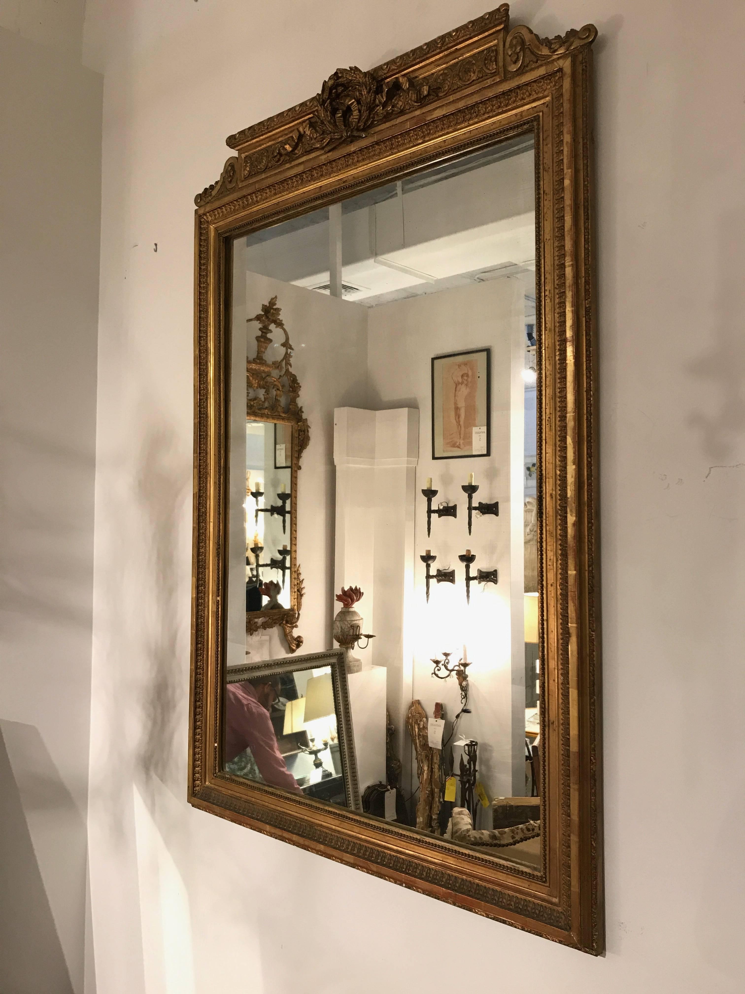 19th century French gilded mirror.