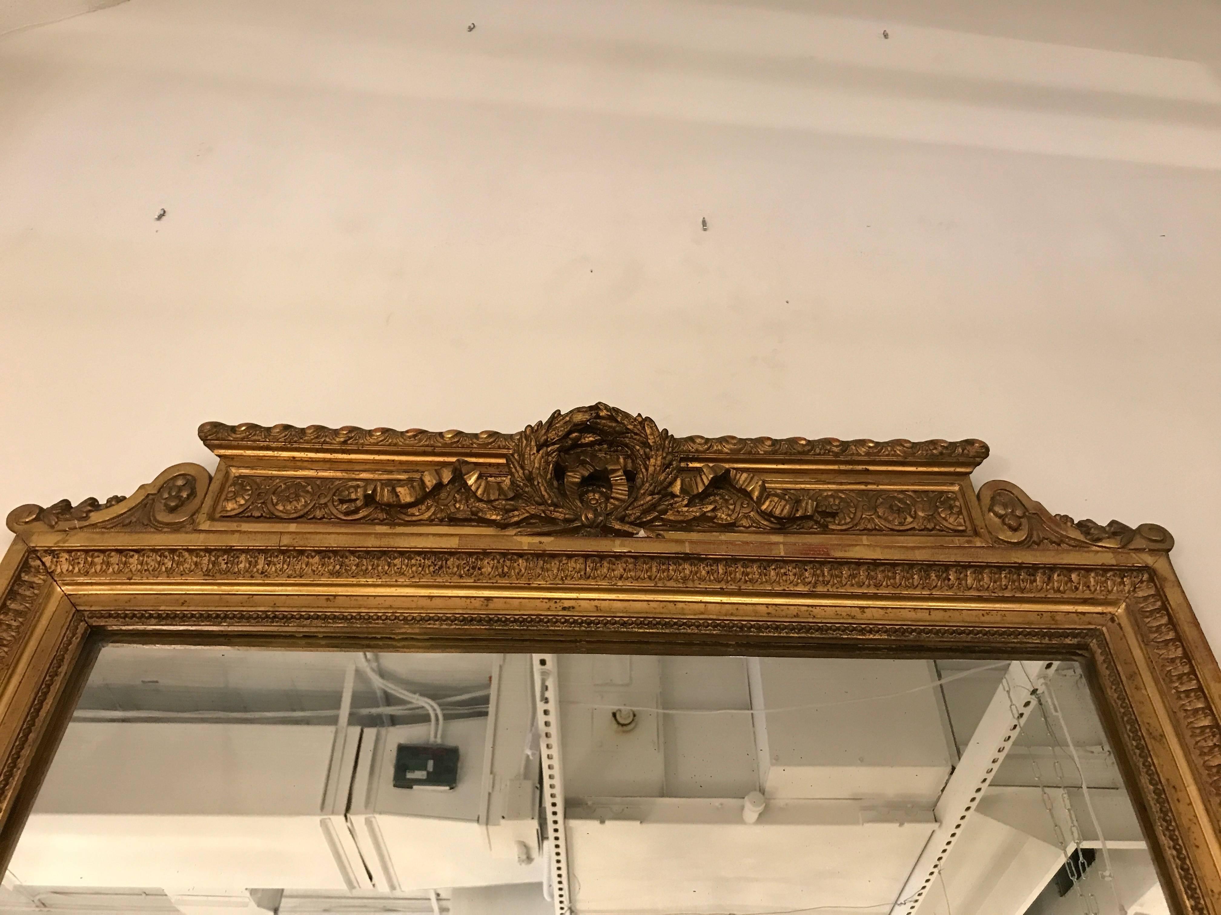19th Century French Gilded Mirror In Excellent Condition In Boston, MA