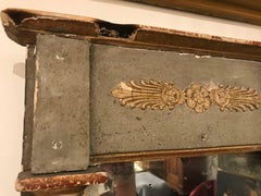 18th Century Small Paint and Gilt Mirror with Pilasters