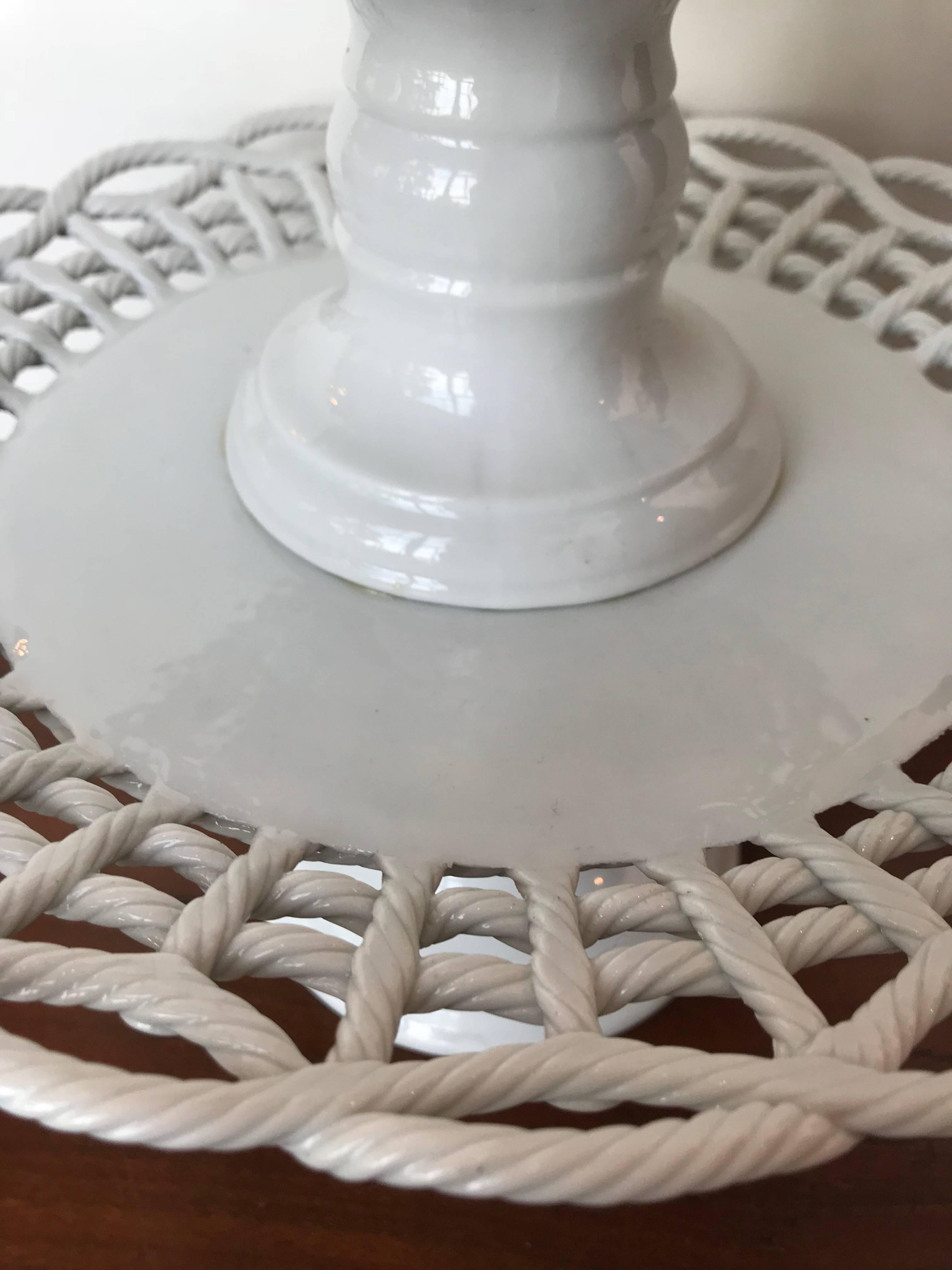 Porcelain Three-Tiered Candy Dish In Excellent Condition In Boston, MA