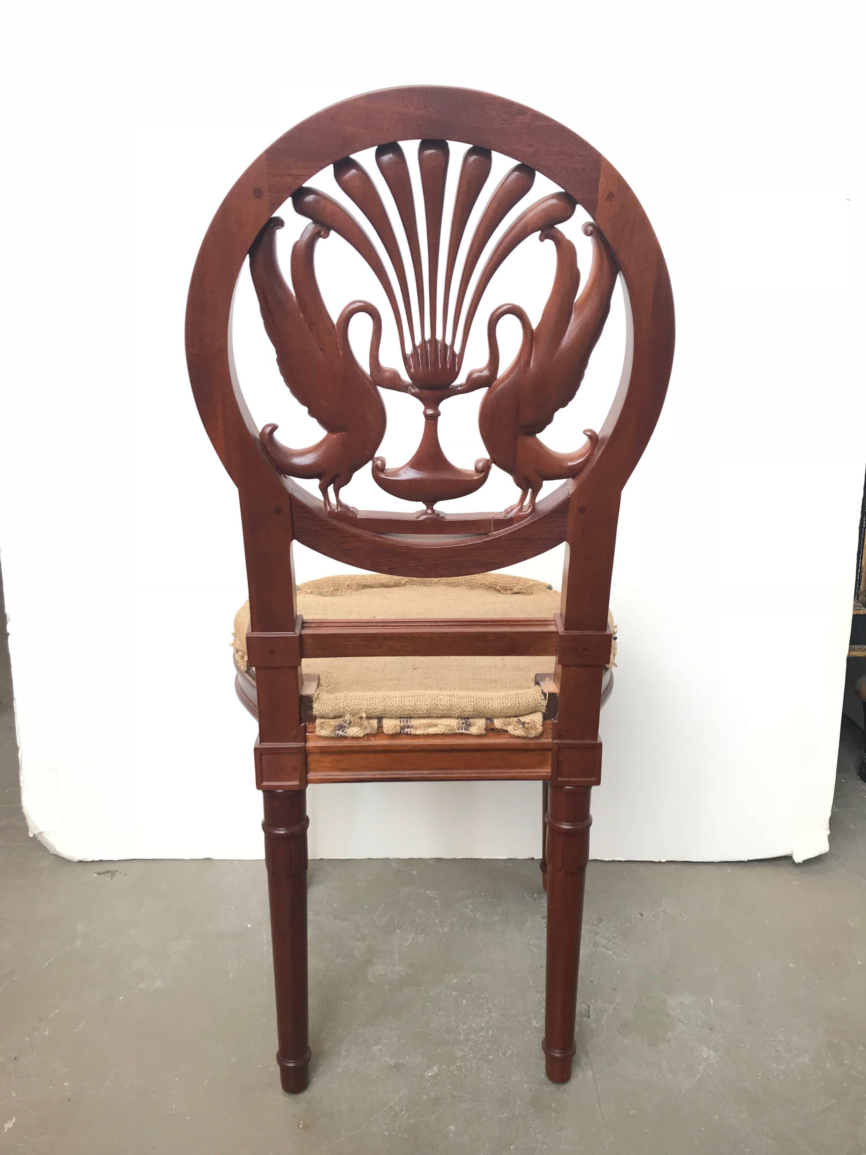 20th Century Set of Four Directoire Style Mahogany Chairs In Good Condition For Sale In Boston, MA