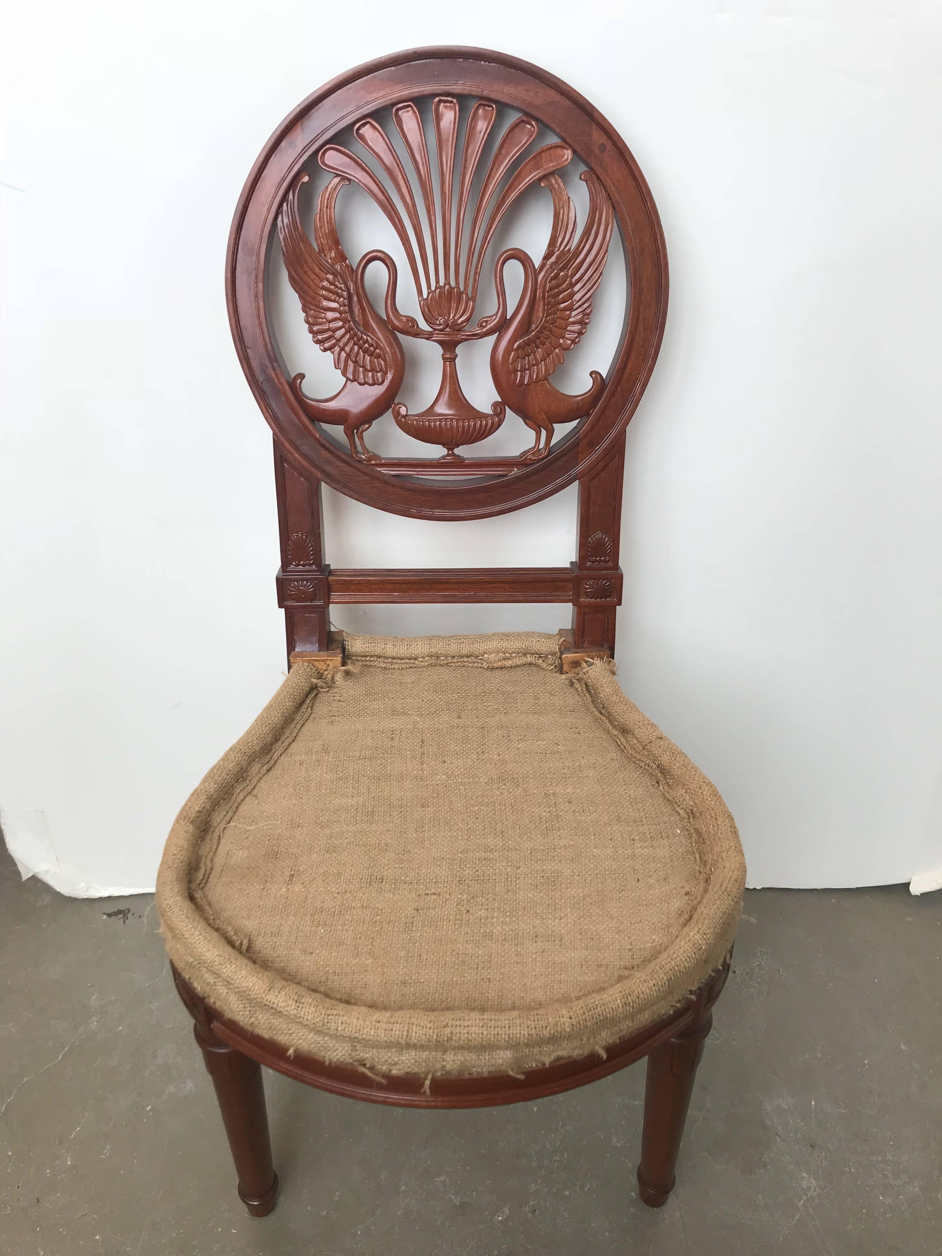 20th Century Set of Four Directoire Style Mahogany Chairs For Sale 7