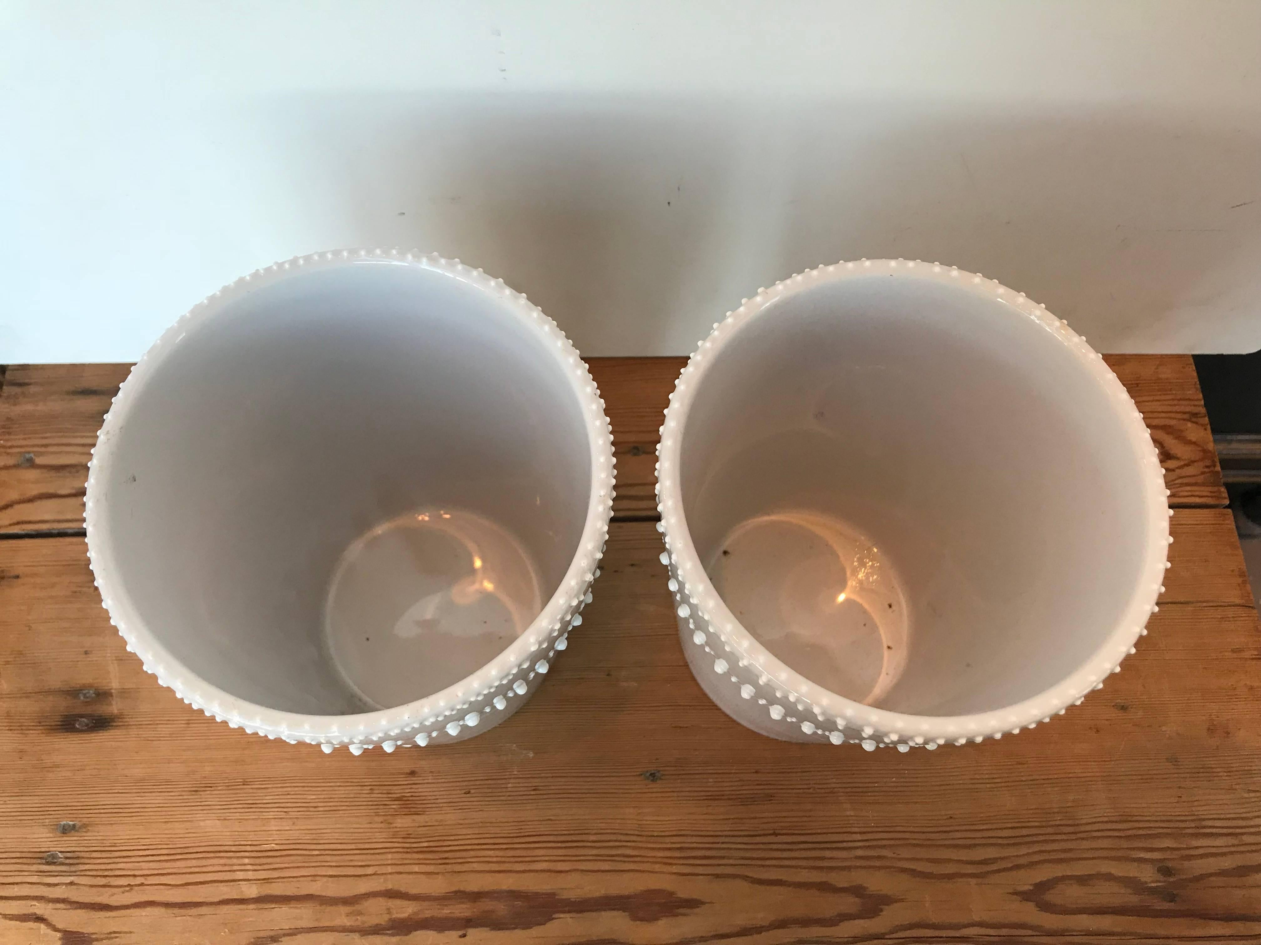 white ceramic cachepots