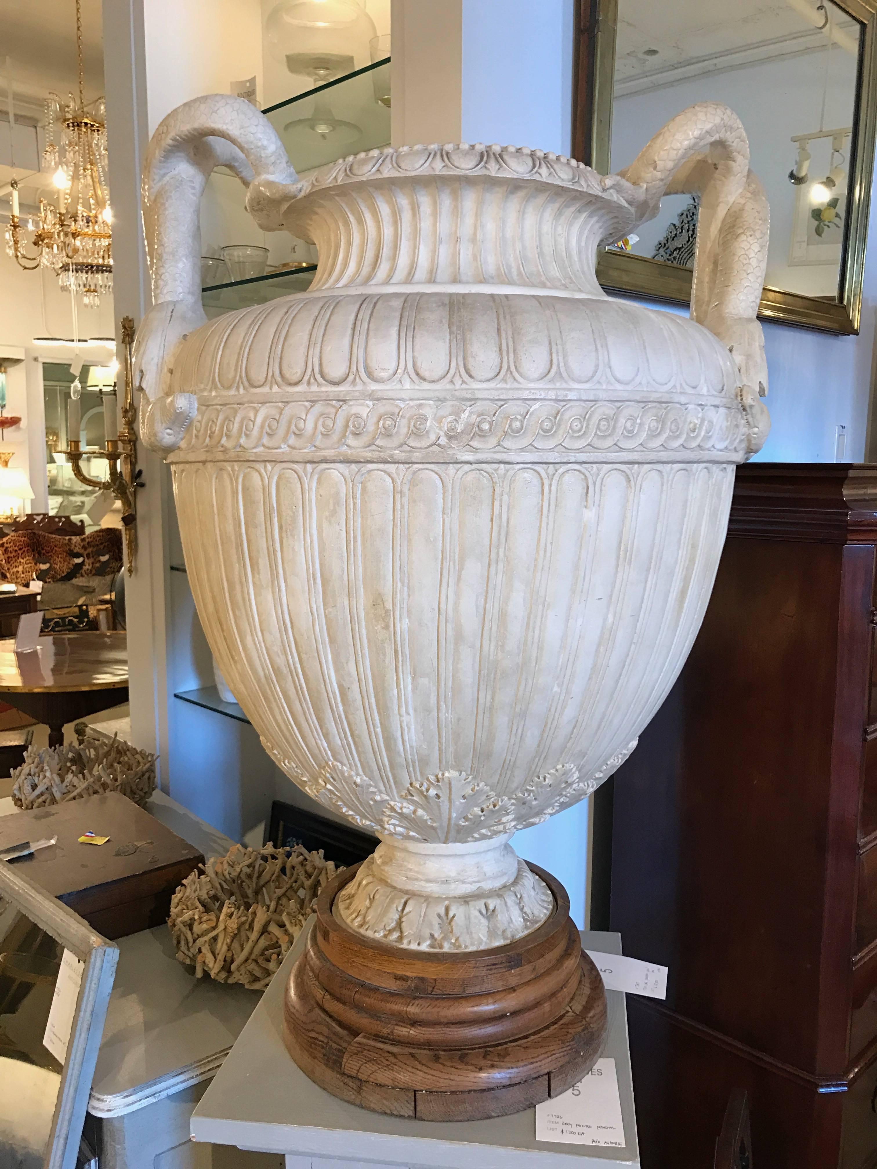 Replica of Roman Bronze urn. One of six copied circa 1830. Original in the Louvre collection.