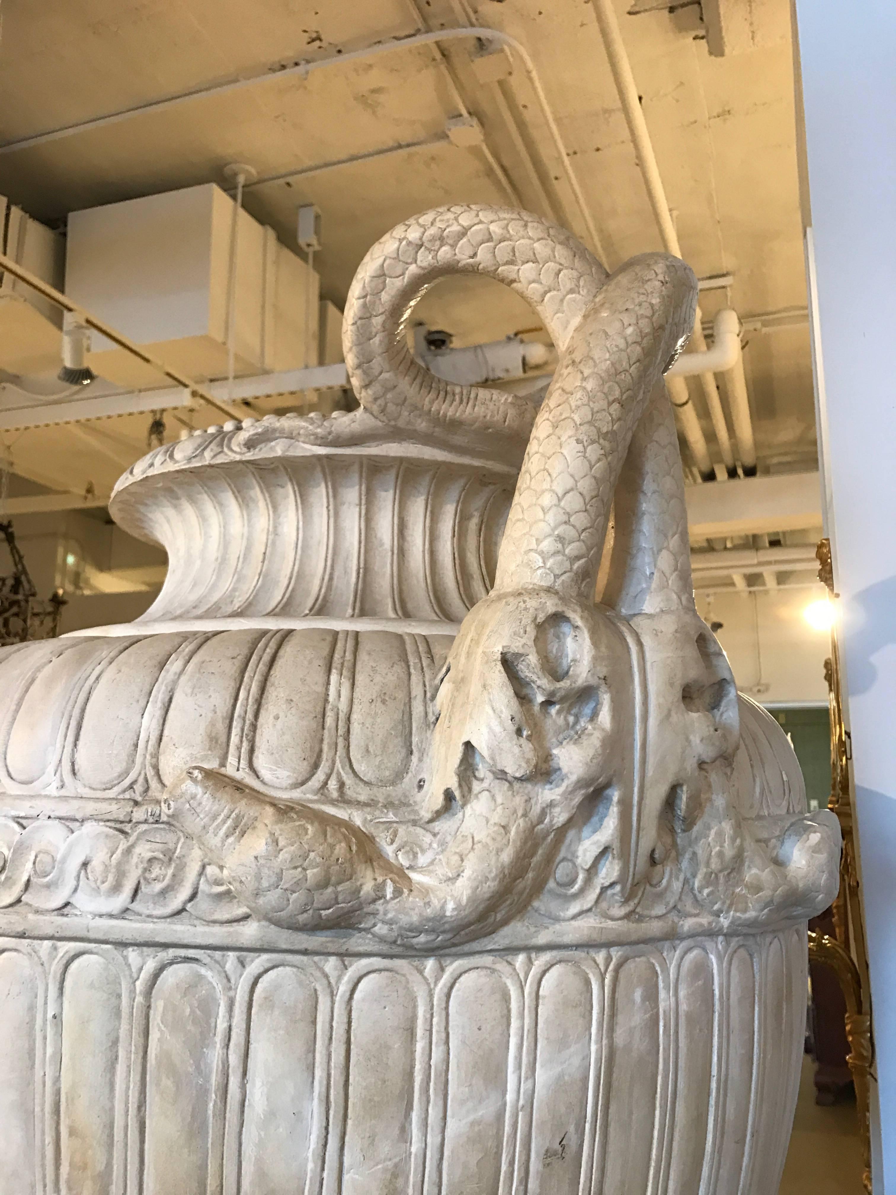 Plaster 19th Century French Large-Scale Urn For Sale