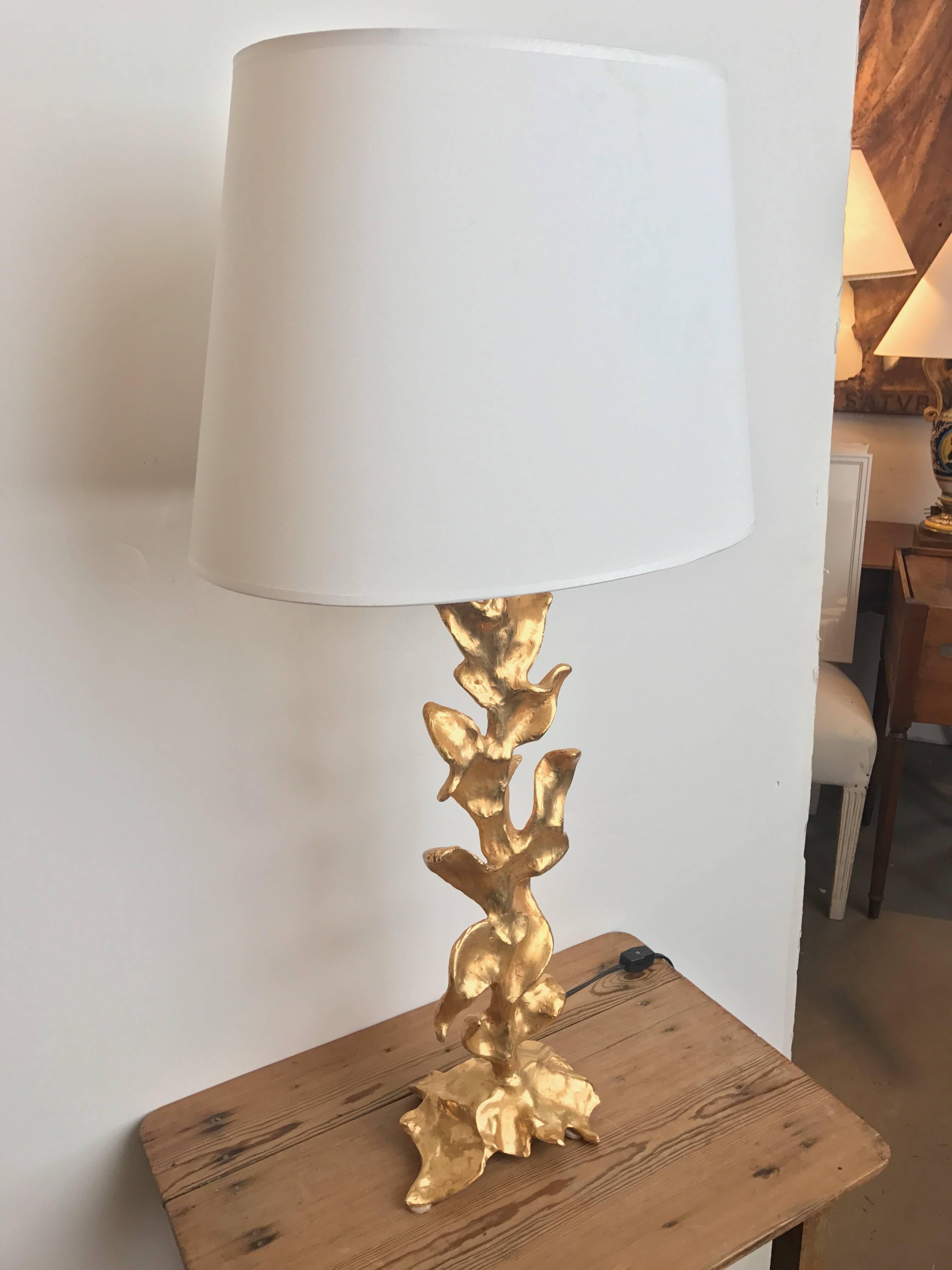 Gilded Vulcain Lamp In Excellent Condition For Sale In Boston, MA