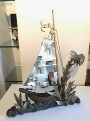 19th Century Unusual Giltwood Sailboat Mirror