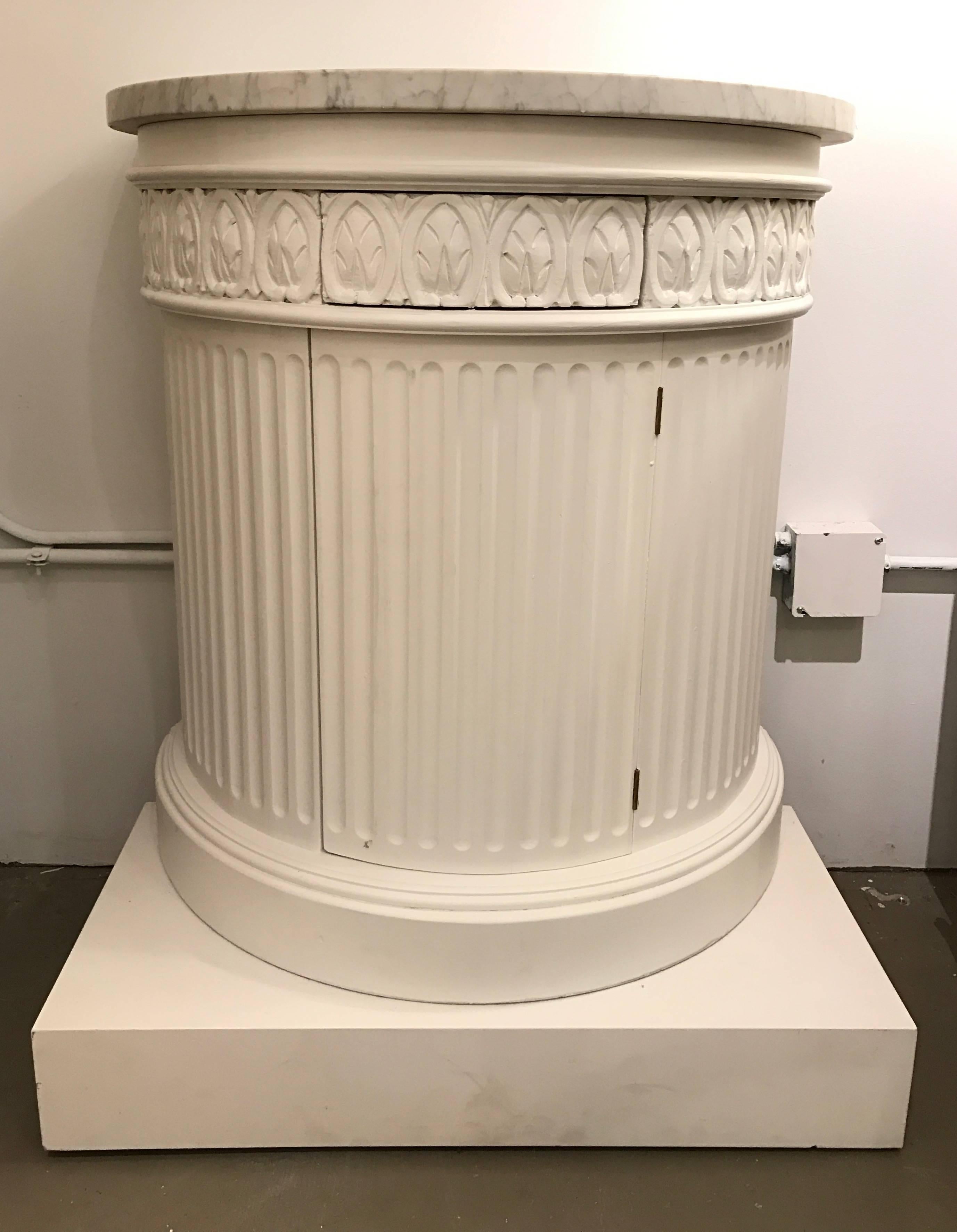 American Marble-Top Column Cabinet