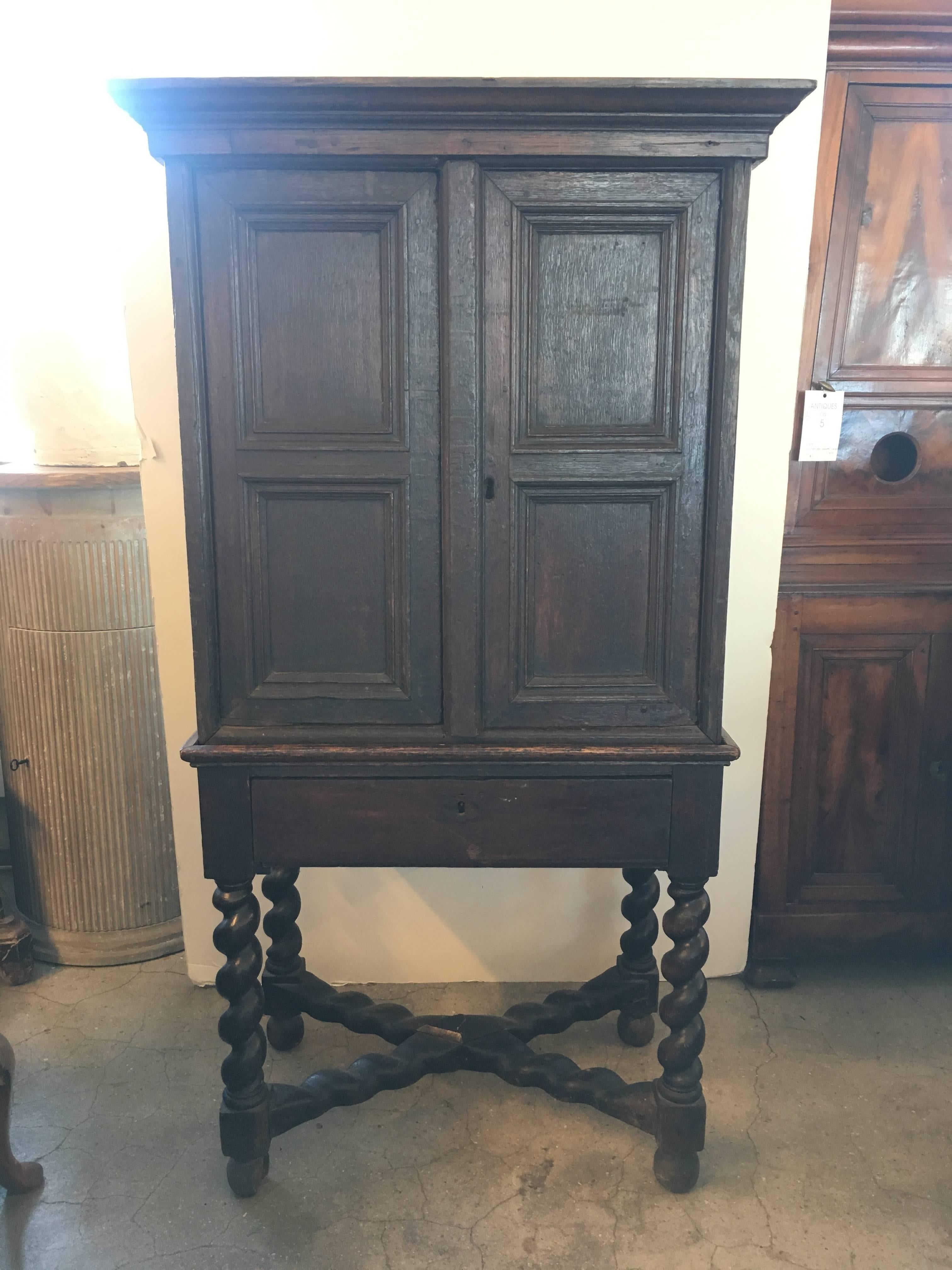 18th century English cabinet on stand.