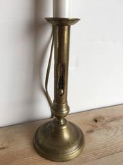 19th Century Brass Candlestick Lamp