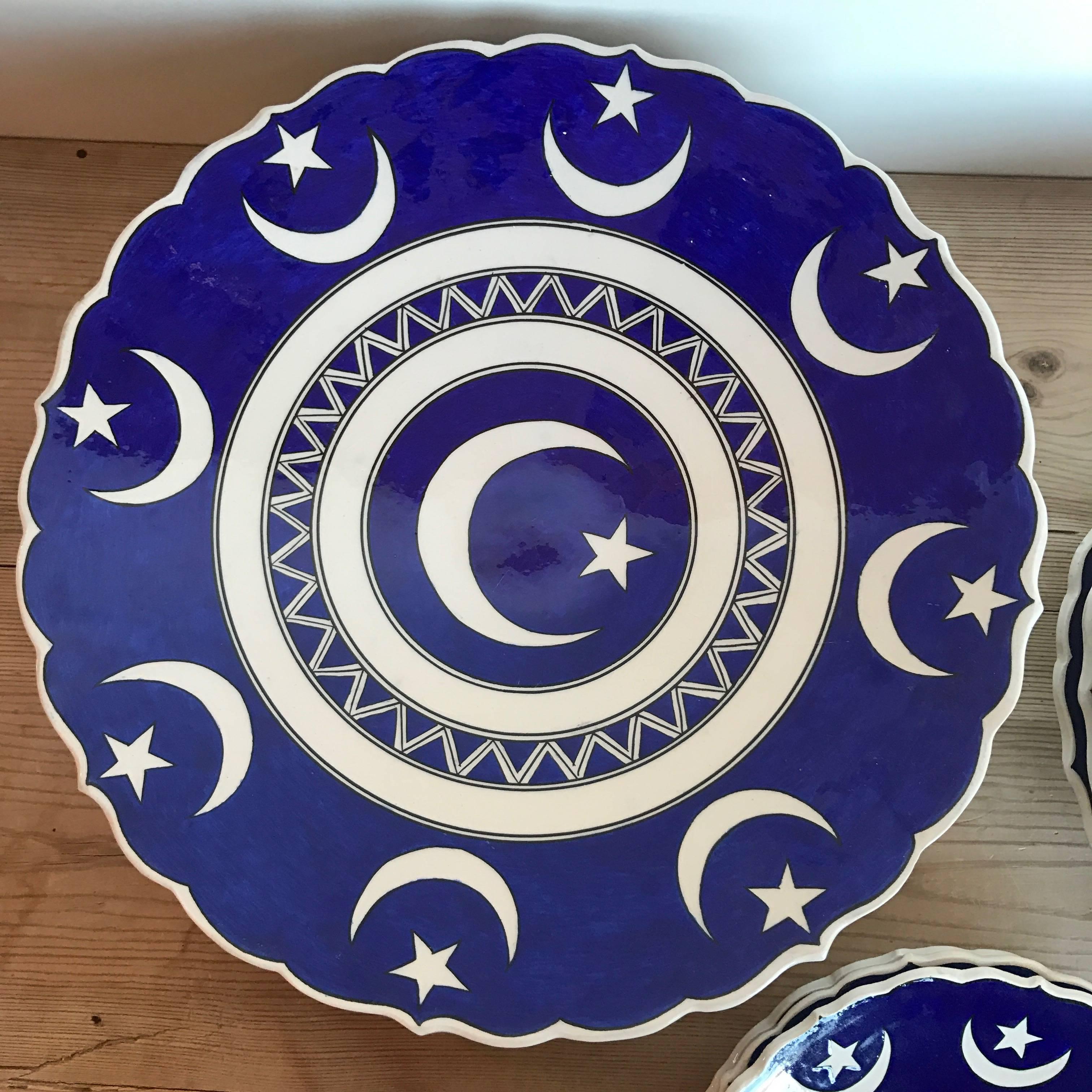 Set of 12 hand-painted Turkish plates
Four 12” diameter
Four 10” diameter
Four 7” diameter