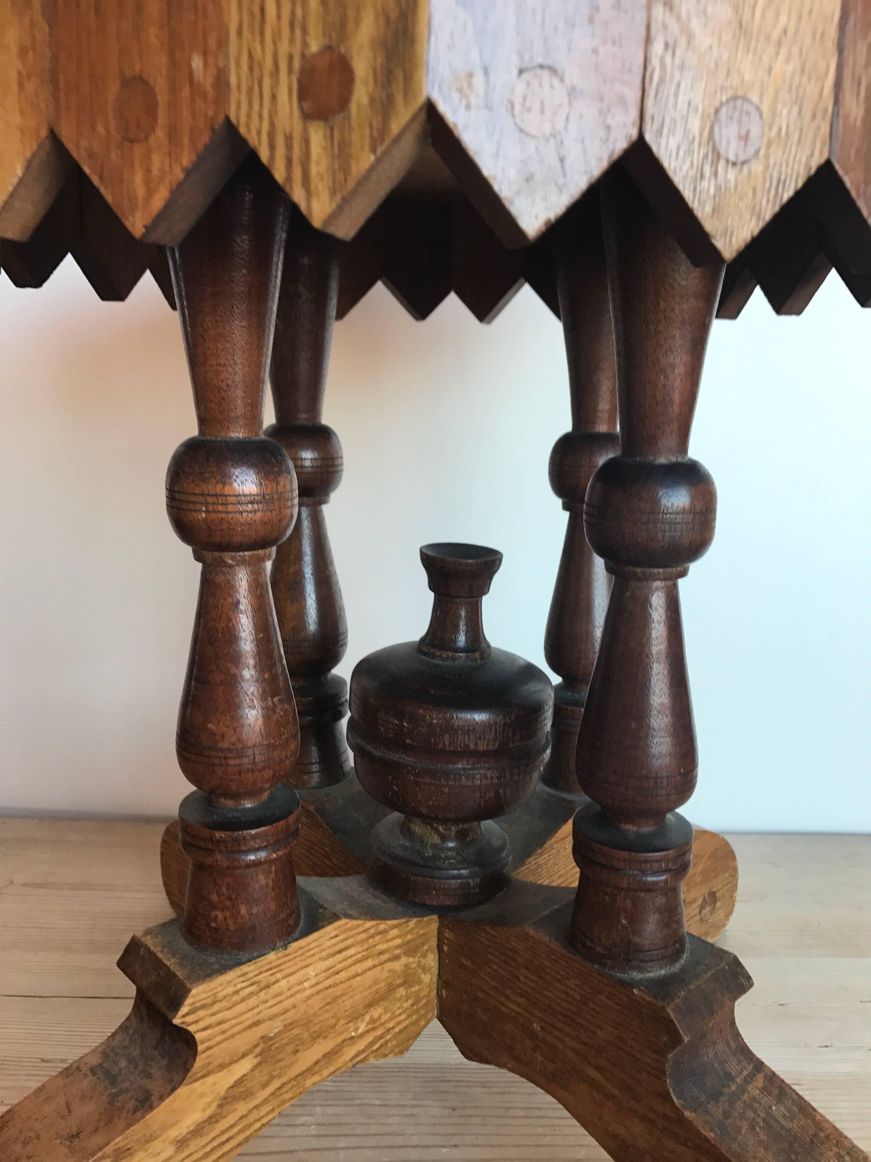 19th Century Victorian Table with Velvet Top In Good Condition For Sale In Boston, MA