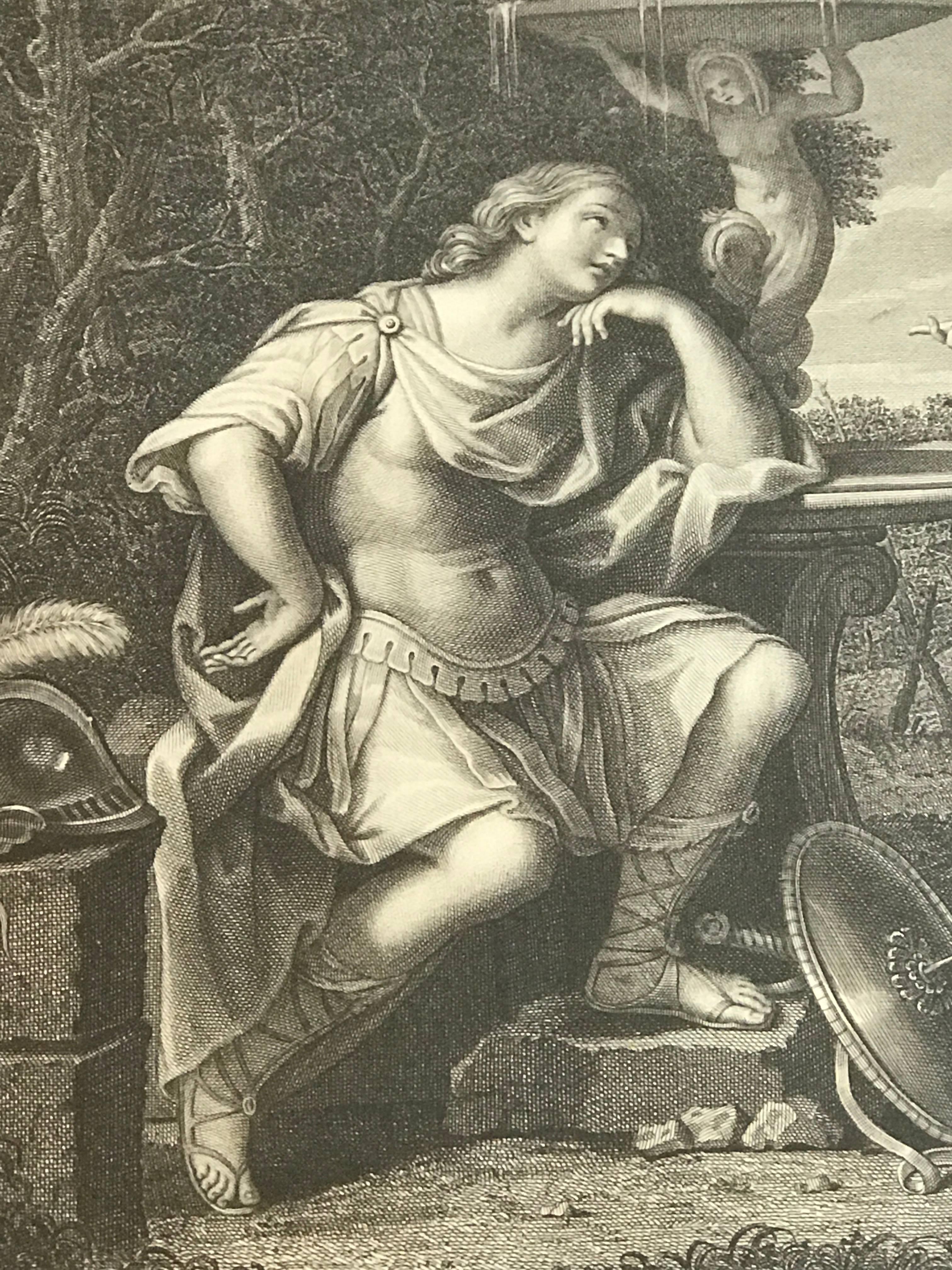 18th Century Engraving of Tancredi, E Clorinda In Excellent Condition For Sale In Boston, MA