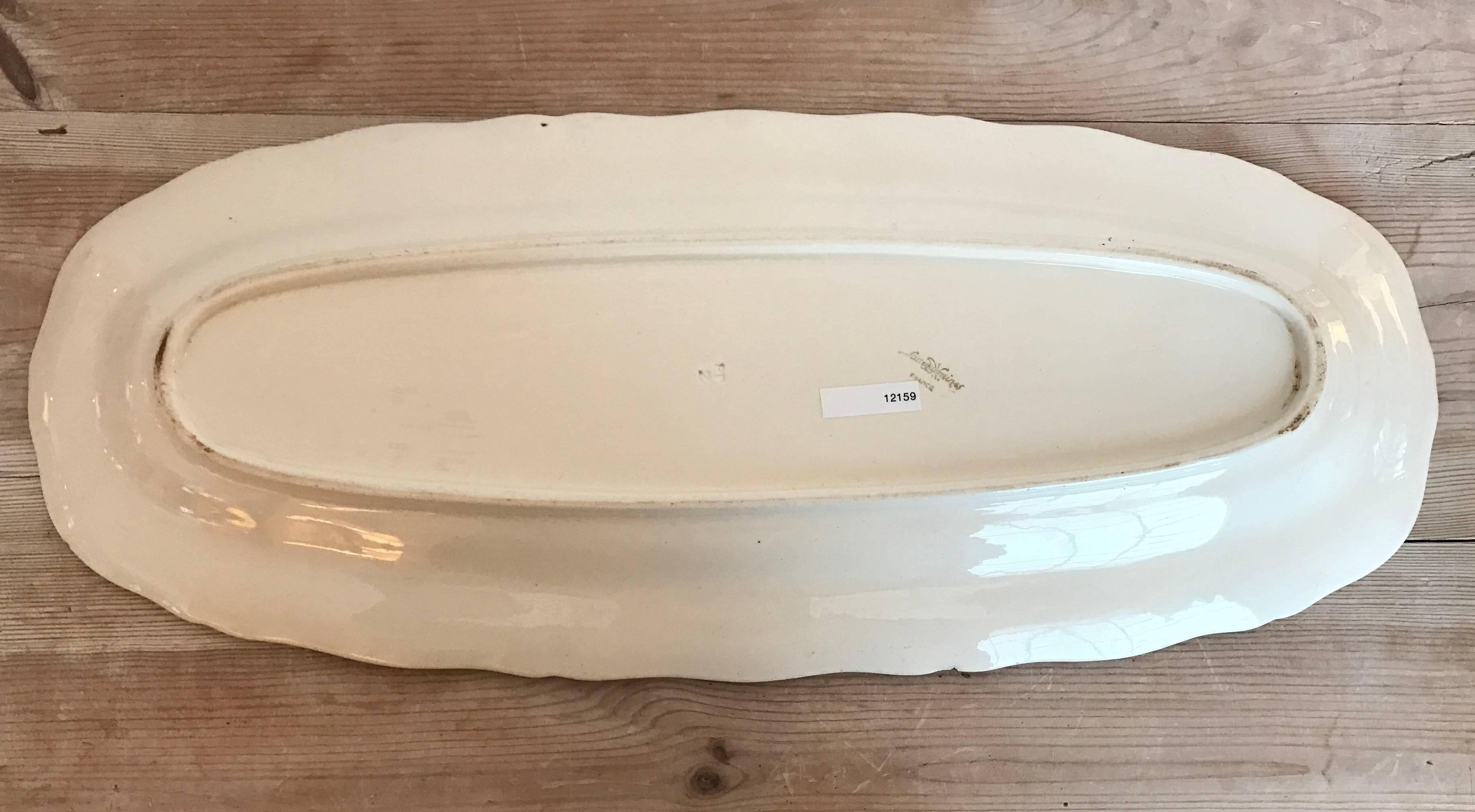 French 19th Century Porcelain Sarreguemines Fish Platter For Sale