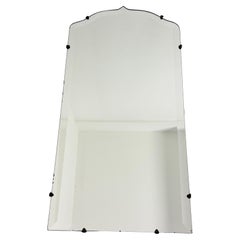 Italienischer abgeschrägter Art Deco Mirror mit Messingzubehör, 1940er Jahre