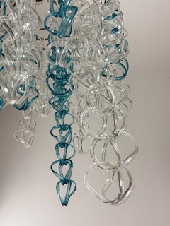 Large Murano glass Chandelier attributed to Angelo Mangiarotti for Vistosi, 1960
